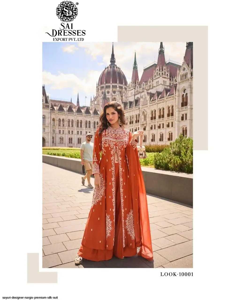 NARGIS REAL PREMIUM SILK AND REAL ORGANZA EMBROIDERED SUIT SET WITH ELEGANT HAND WORK – LUXURY FESTIVE & DESIGNER WEAR