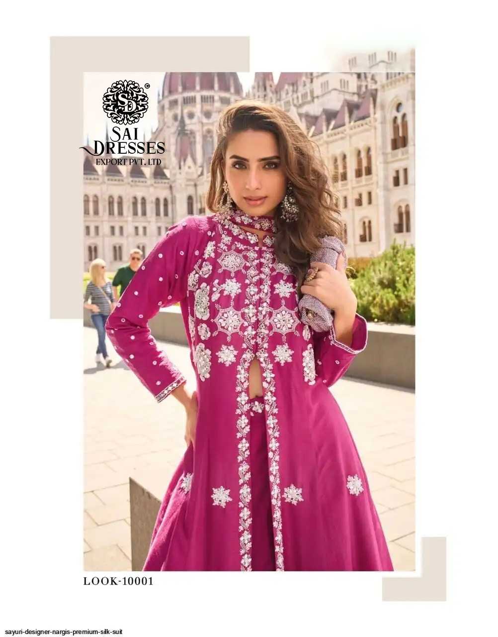 NARGIS REAL PREMIUM SILK AND REAL ORGANZA EMBROIDERED SUIT SET WITH ELEGANT HAND WORK – LUXURY FESTIVE & DESIGNER WEAR