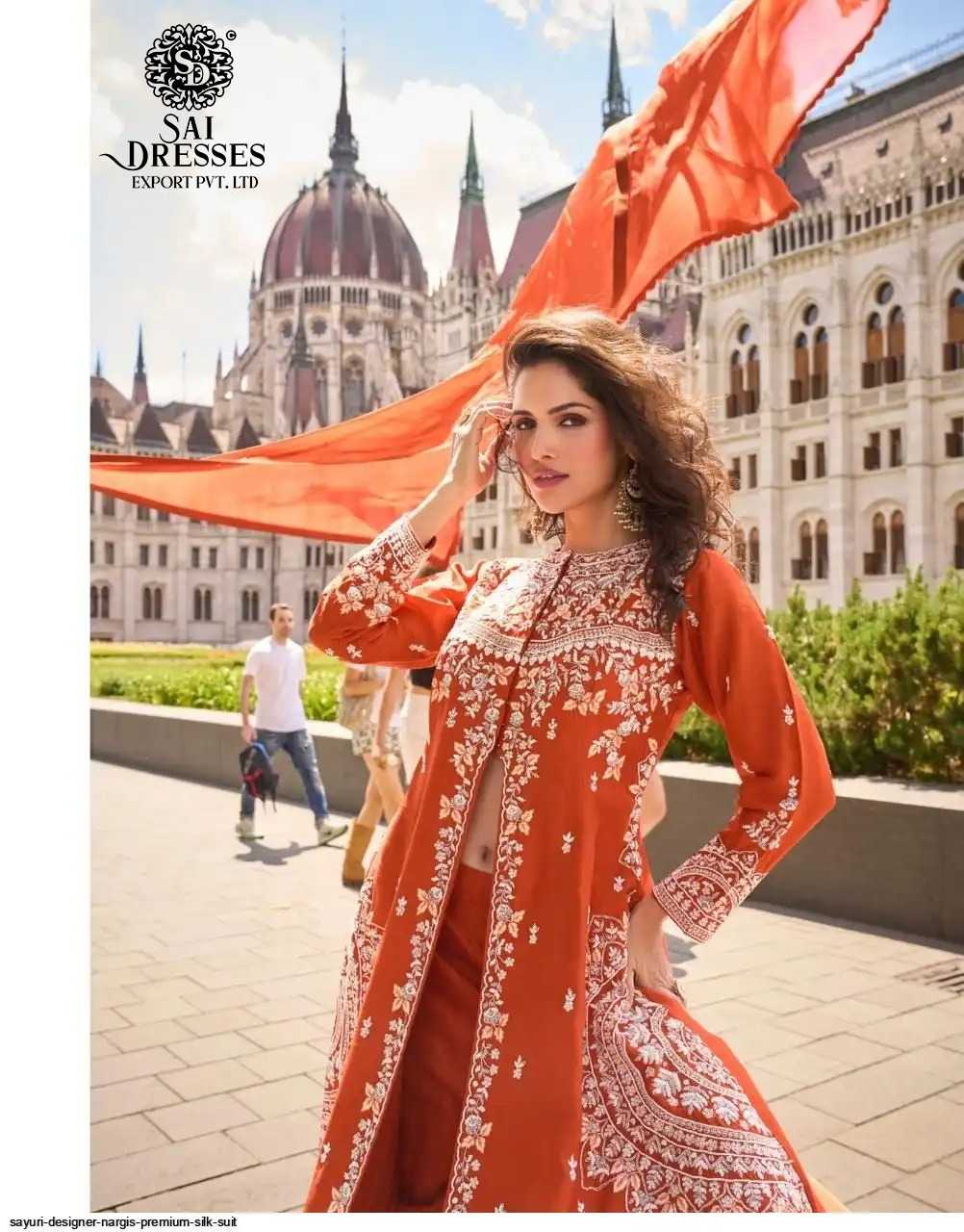 NARGIS REAL PREMIUM SILK AND REAL ORGANZA EMBROIDERED SUIT SET WITH ELEGANT HAND WORK – LUXURY FESTIVE & DESIGNER WEAR