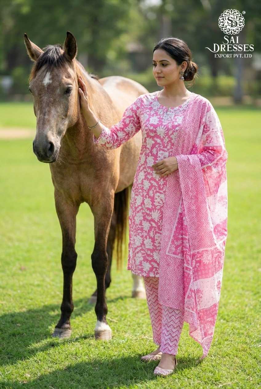 PINK PURE COTTON DIGITAL PRINT KURTI WITH MATCHING PANT AND DUPATTA – SOFT, BREATHABLE & ELEGANT DAILY WEAR SET 