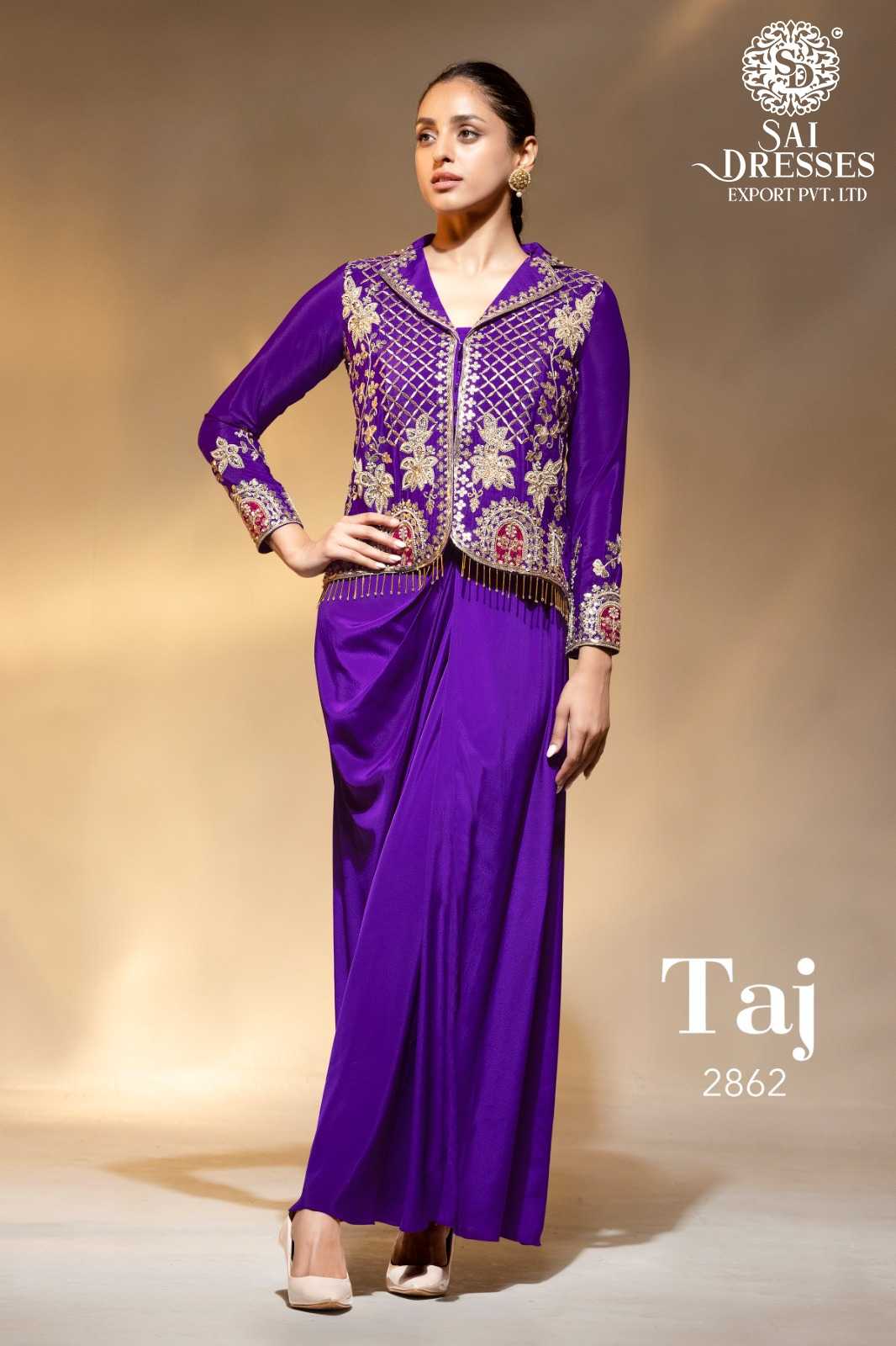 PREMIUM DESIGNER BEADS AND DABKA DORI HAND EMBROIDERED JACKET STYLE SET WITH MATCHING INNER AND FLARED BOTTOM – LUXURY FESTIVE AND PARTY WEAR COLLECTION