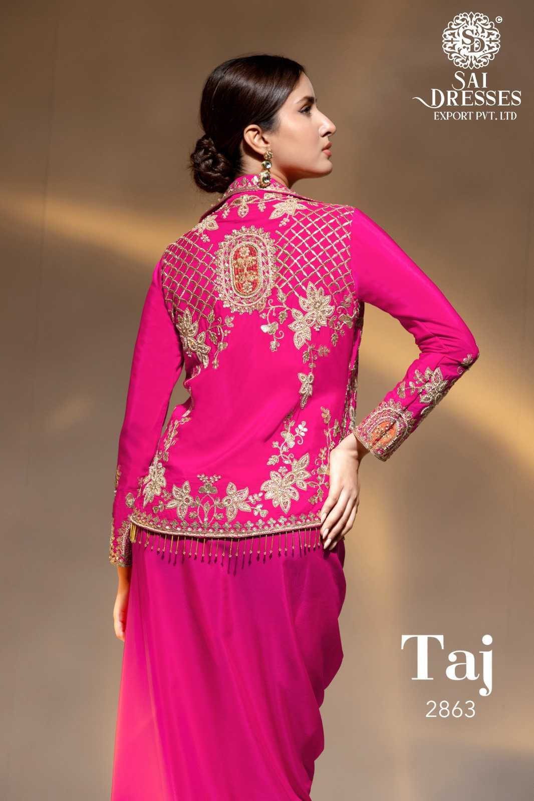 PREMIUM DESIGNER BEADS AND DABKA DORI HAND EMBROIDERED JACKET STYLE SET WITH MATCHING INNER AND FLARED BOTTOM – LUXURY FESTIVE AND PARTY WEAR COLLECTION