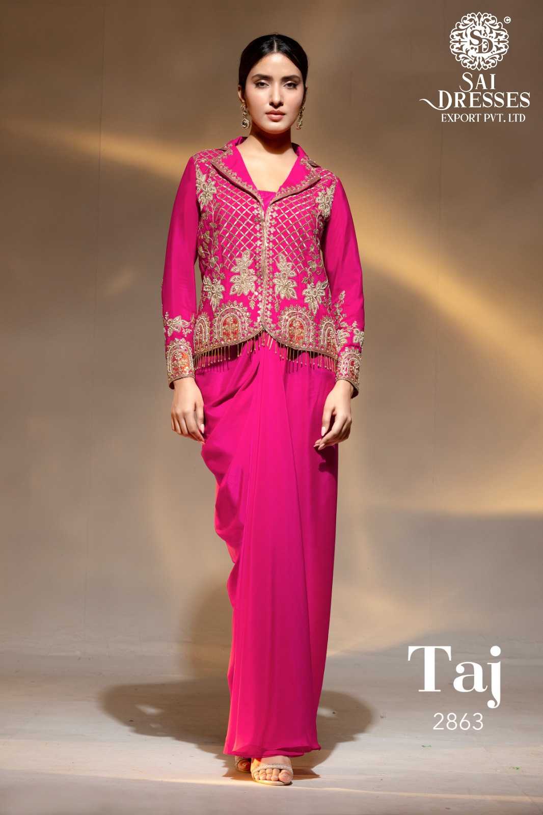 PREMIUM DESIGNER BEADS AND DABKA DORI HAND EMBROIDERED JACKET STYLE SET WITH MATCHING INNER AND FLARED BOTTOM – LUXURY FESTIVE AND PARTY WEAR COLLECTION