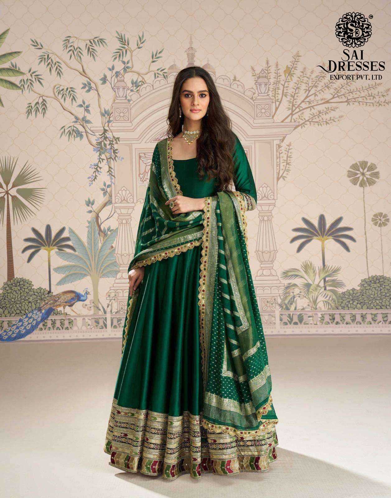 PREMIUM DESIGNER GOWN  WITH HEAVY BORDER WORK AND MATCHINGVISCOS JACQUARD SILK DUPATTA