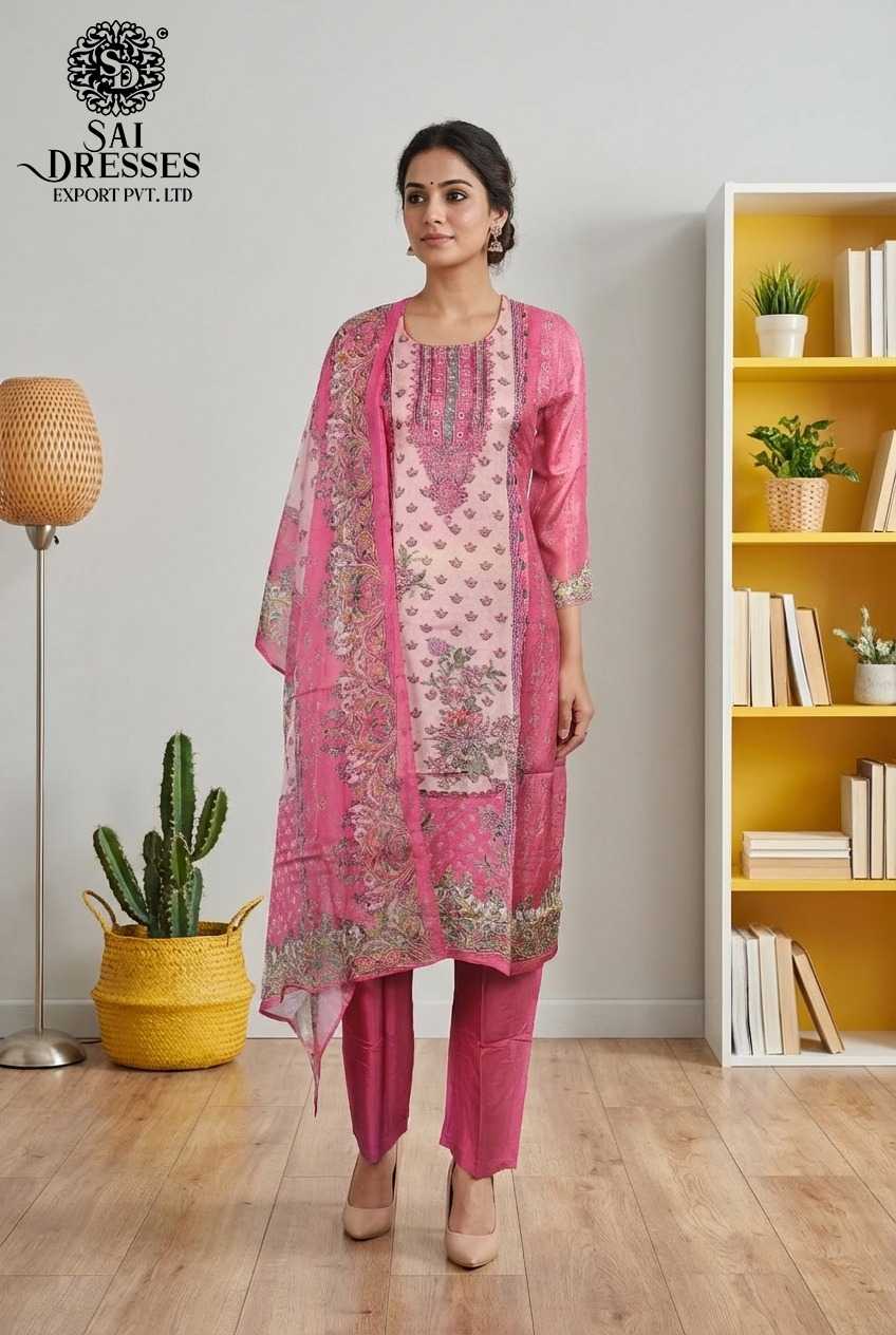 PREMIUM PURE MASLIN PINK STRAIGHT KURTI WITH ELEGANT HANDWORK AND RICH DIGITAL FLORAL PRINT, MATCHING PANTS AND STYLISH DUPATTA FOR WOMEN