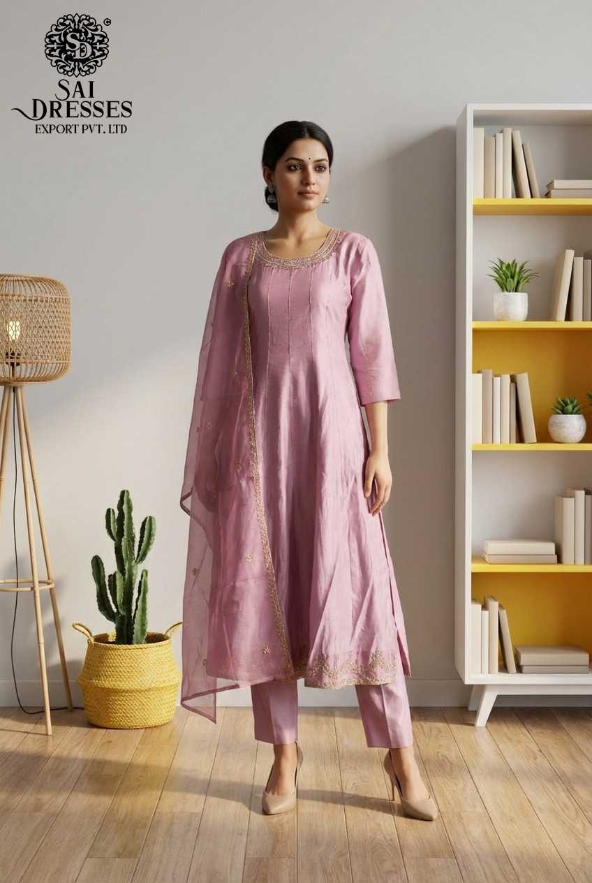 PREMIUM PURE ROMAN SILK STRAIGHT MAUVE PINK KURTI WITH HEAVY HANDWORK AND ELEGANT SEQUENCE EMBELLISHMENT, MATCHING PANTS AND GRACEFUL DUPATTA FOR WOMEN