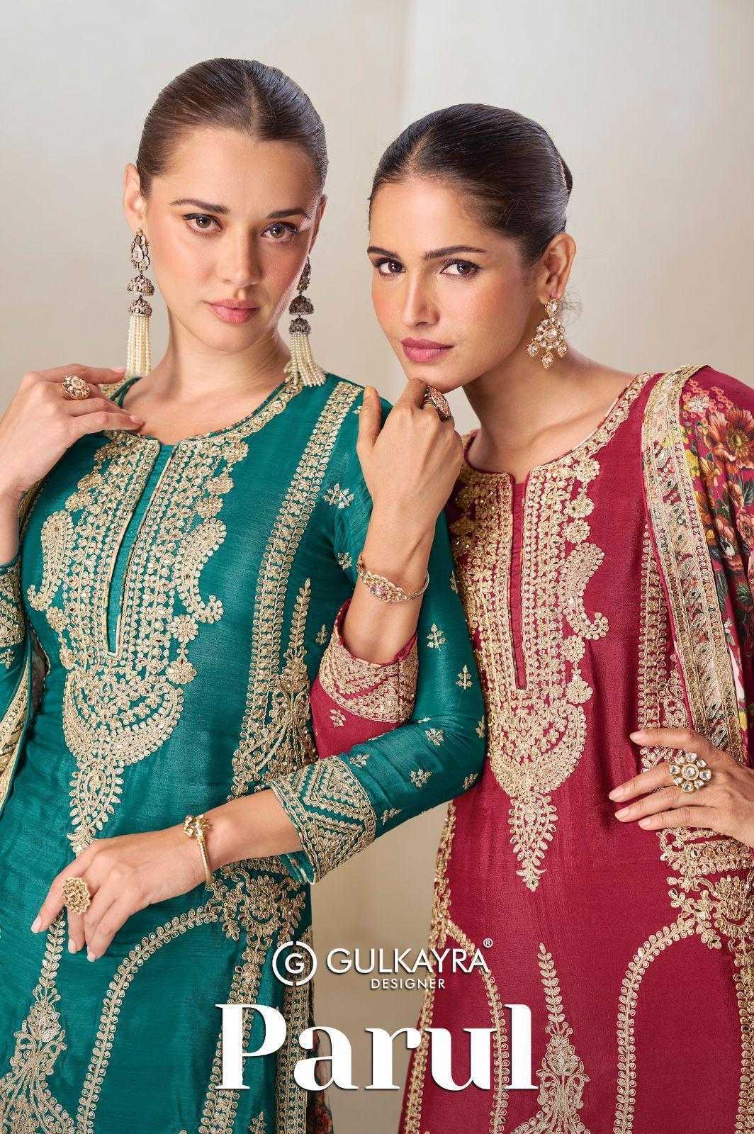 PREMIUM REAL CHINON DIGITAL PRINT KURTA SET WITH EMBROIDERY WORK, CHINON PLAZZO & MATCHING DUPATTA