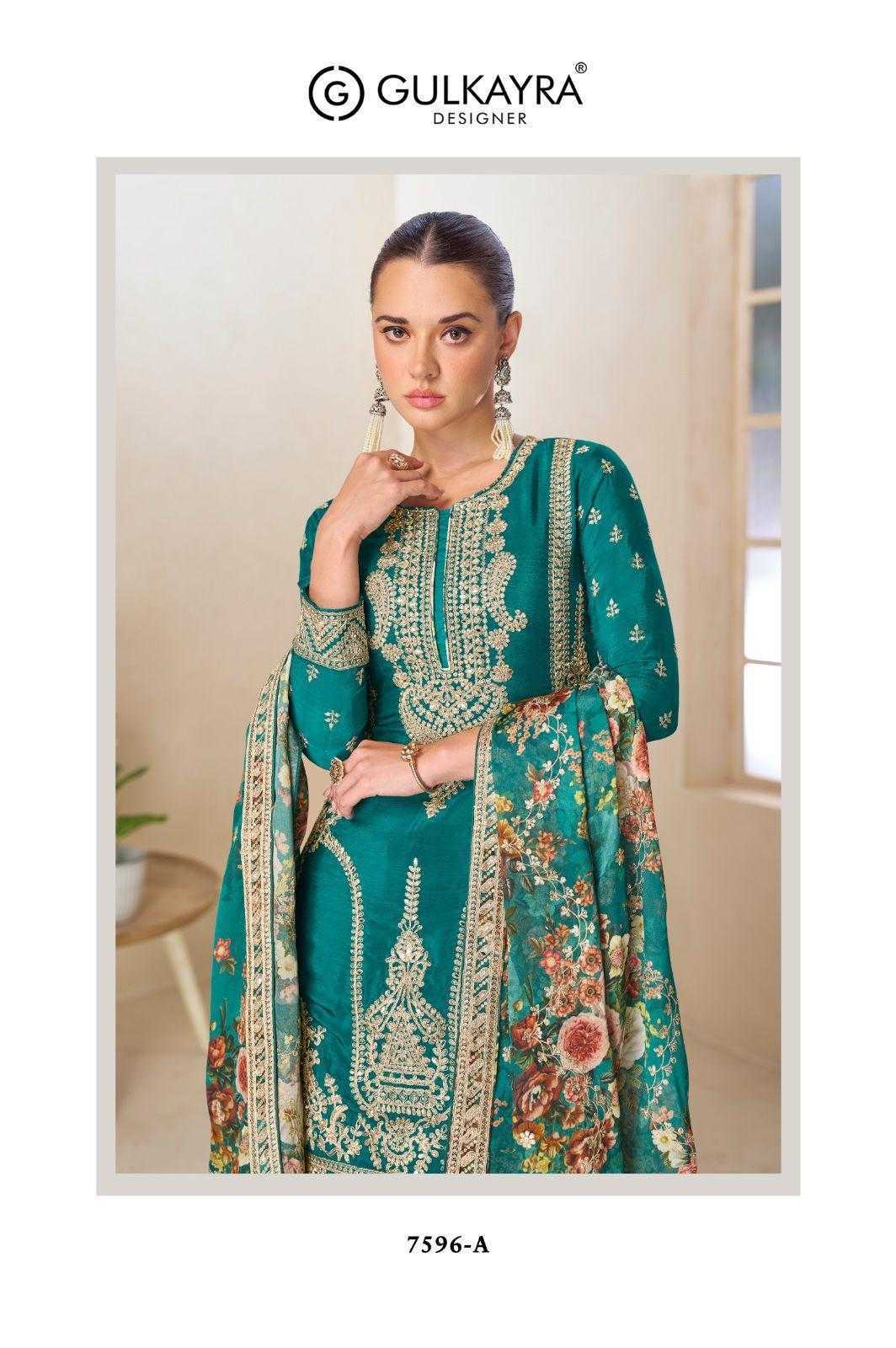 PREMIUM REAL CHINON DIGITAL PRINT KURTA SET WITH EMBROIDERY WORK, CHINON PLAZZO & MATCHING DUPATTA