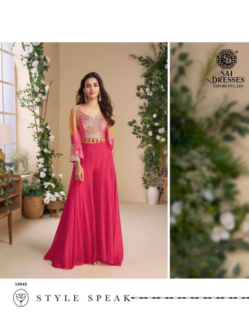 PREMIUM REAL CHINON SILK AND GEORGETTE 3 PIC COLLECTION IN BRIGHT FESTIVE SHADES