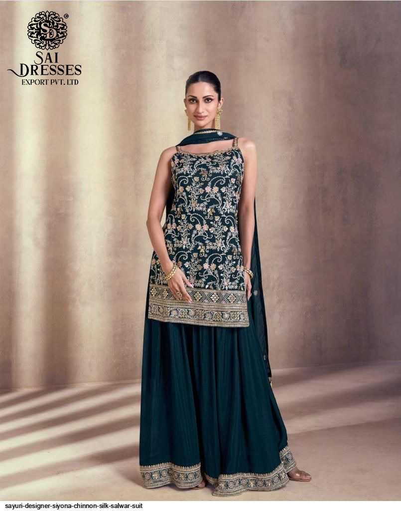 PREMIUM REAL CHINON SILK AND REAL GEORGETTE SHARARA SET WITH HEAVY EMBROIDERY – LUXURY FESTIVE & WEDDING WEAR COLLECTION