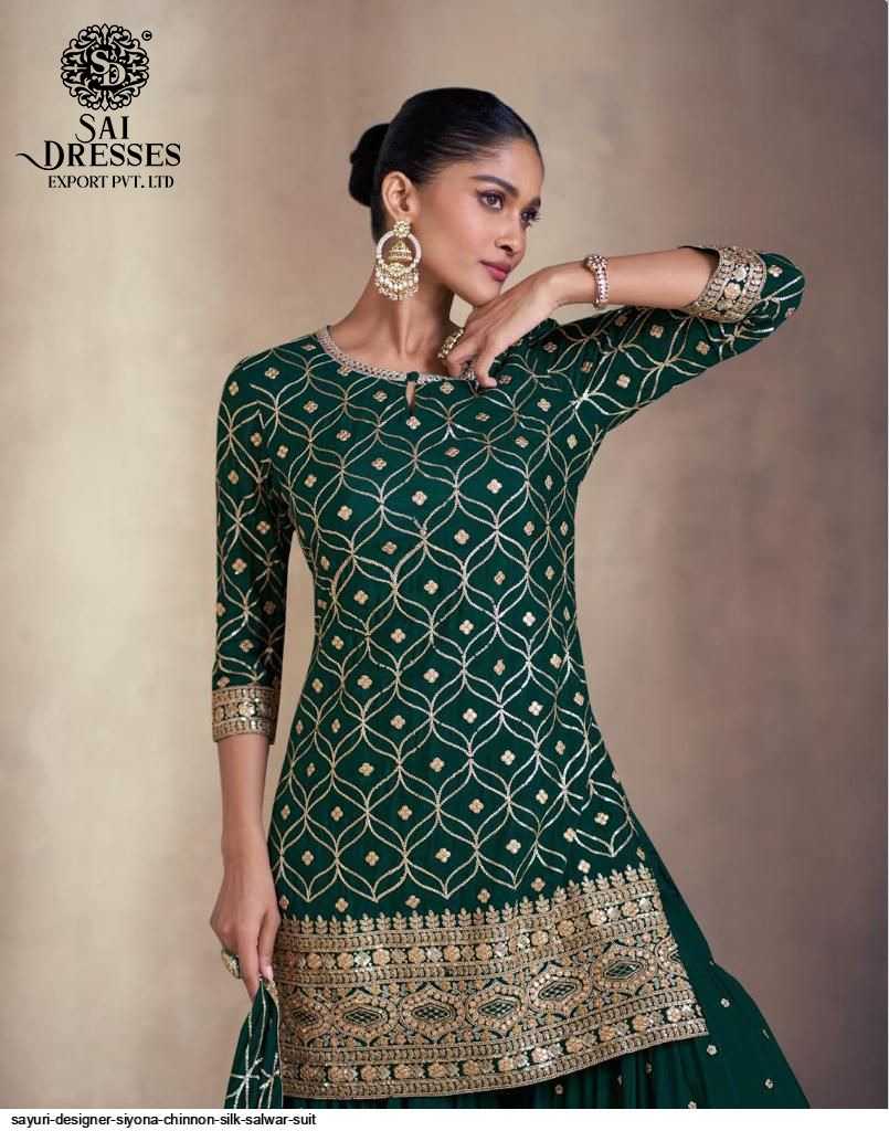 PREMIUM REAL CHINON SILK AND REAL GEORGETTE SHARARA SET WITH HEAVY EMBROIDERY – LUXURY FESTIVE & WEDDING WEAR COLLECTION