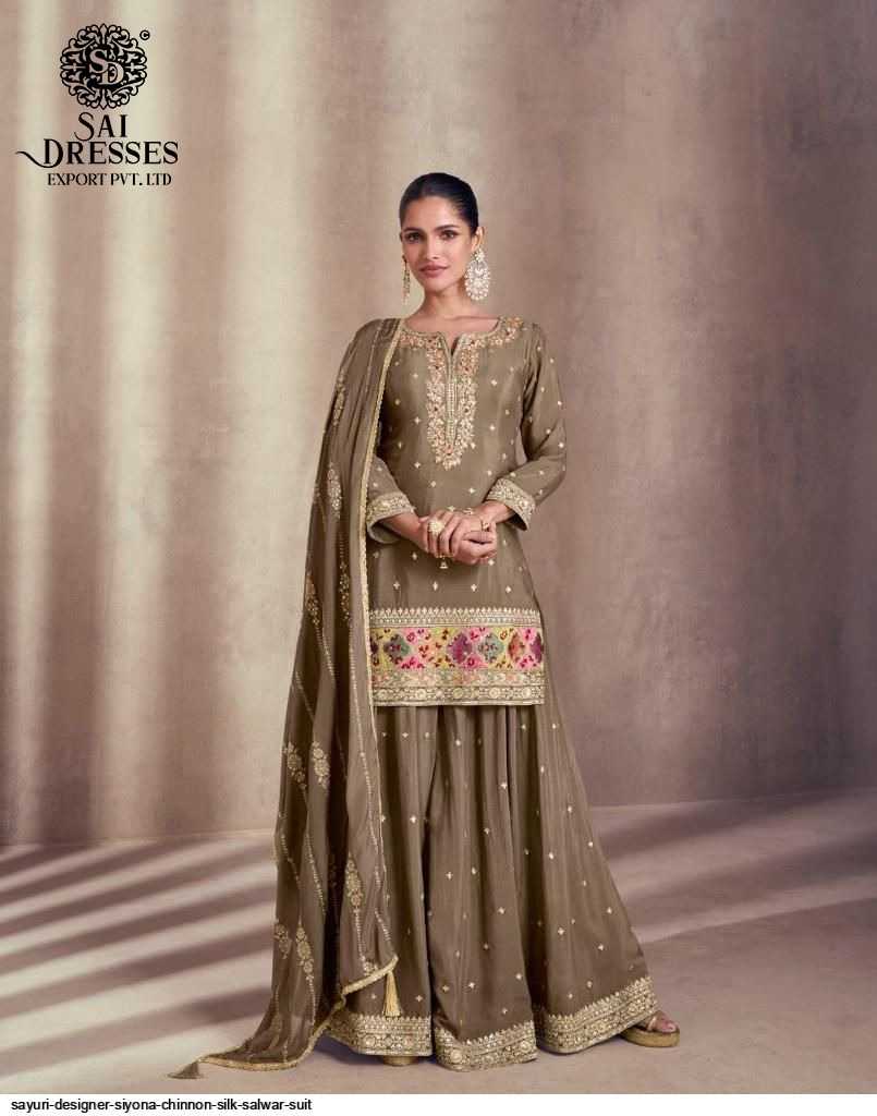 PREMIUM REAL CHINON SILK AND REAL GEORGETTE SHARARA SET WITH HEAVY EMBROIDERY – LUXURY FESTIVE & WEDDING WEAR COLLECTION