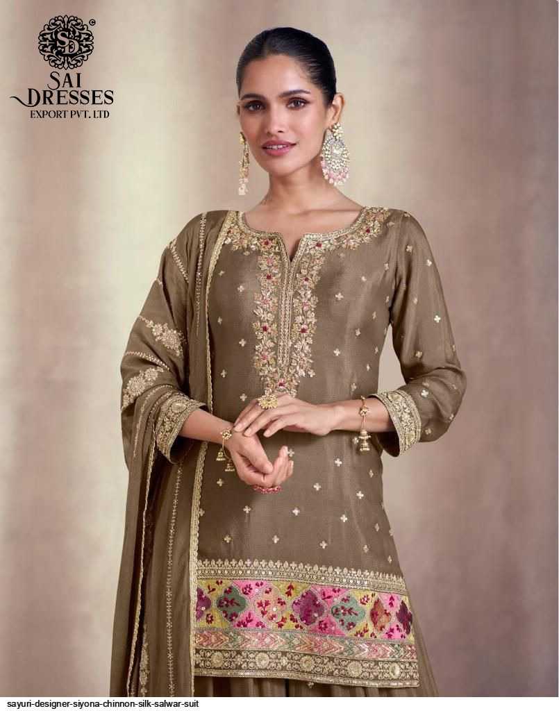 PREMIUM REAL CHINON SILK AND REAL GEORGETTE SHARARA SET WITH HEAVY EMBROIDERY – LUXURY FESTIVE & WEDDING WEAR COLLECTION
