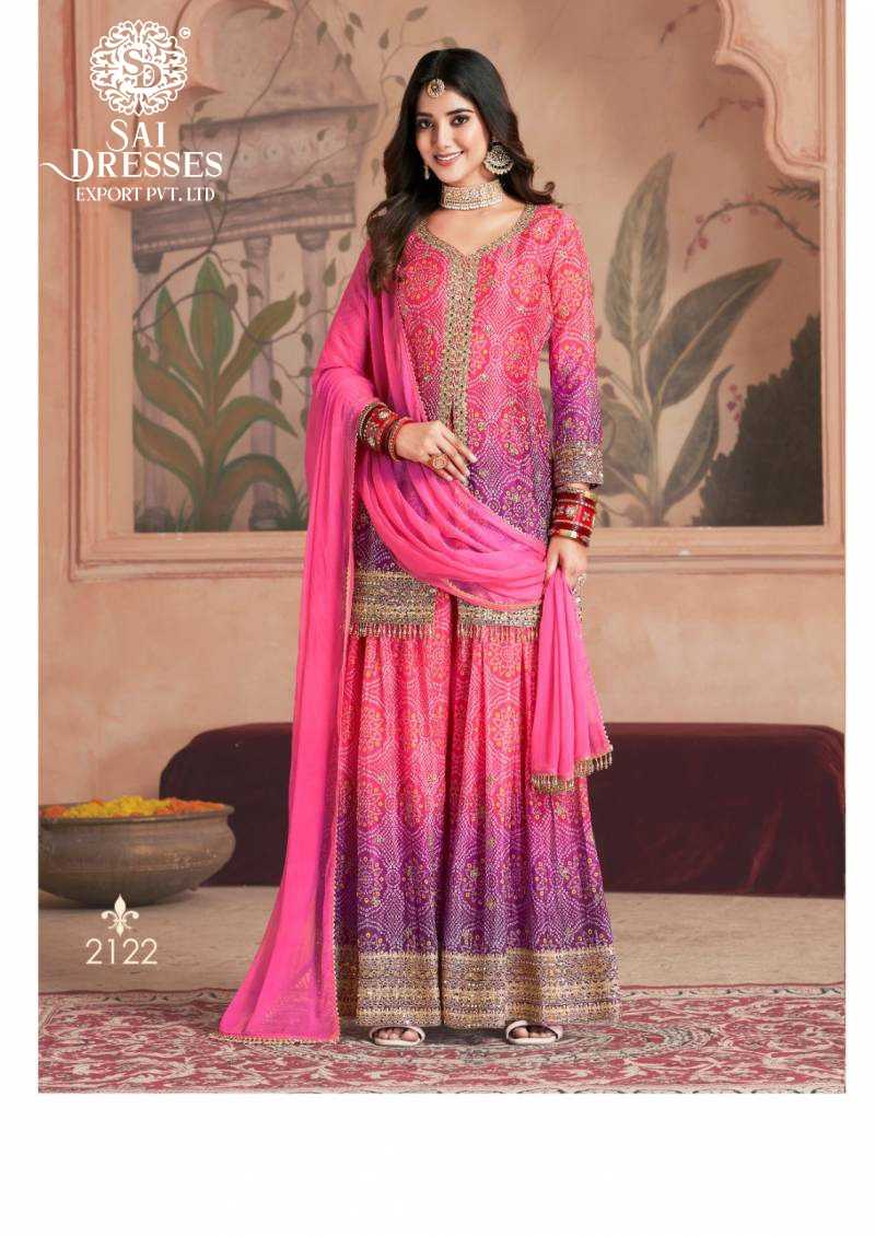 PREMIUM REAL CHINON SILK DESIGNER 3 PIC SET WITH HEAVY EMBROIDERY AND FLOWY SILHOUETTE – LUXURY FESTIVE & WEDDING WEAR COLLECTION