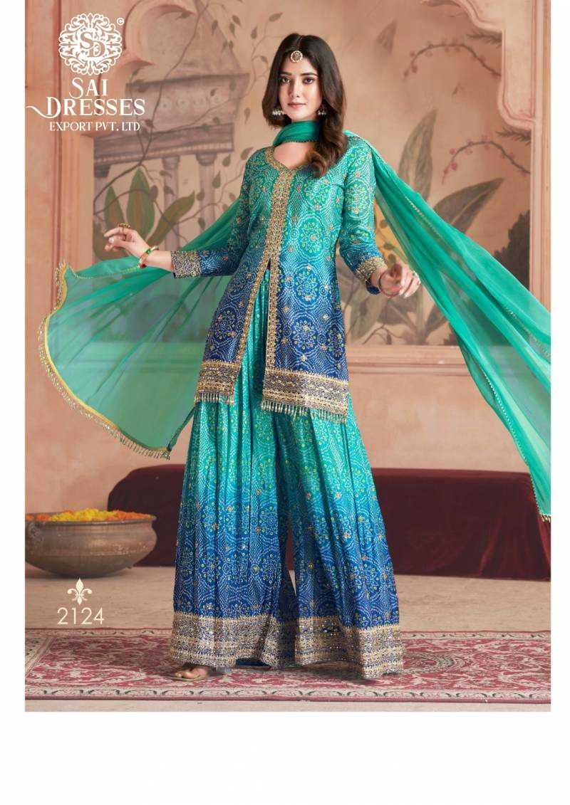 PREMIUM REAL CHINON SILK DESIGNER 3 PIC SET WITH HEAVY EMBROIDERY AND FLOWY SILHOUETTE – LUXURY FESTIVE & WEDDING WEAR COLLECTION
