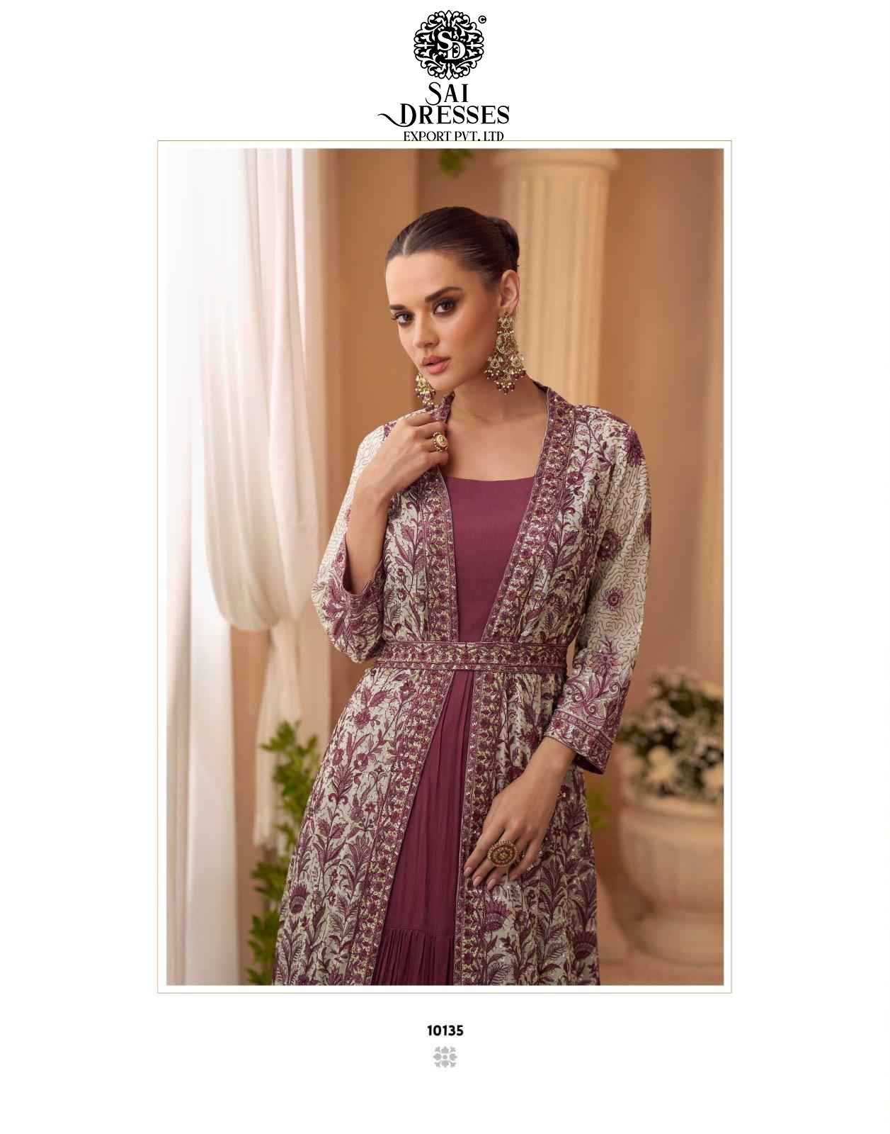 PREMIUM REAL CHINON SILK DESIGNER JACKET GOWN SET WITH HEAVY ALL-OVER EMBROIDERY – LUXURY FESTIVE & WEDDING WEAR COLLECTION