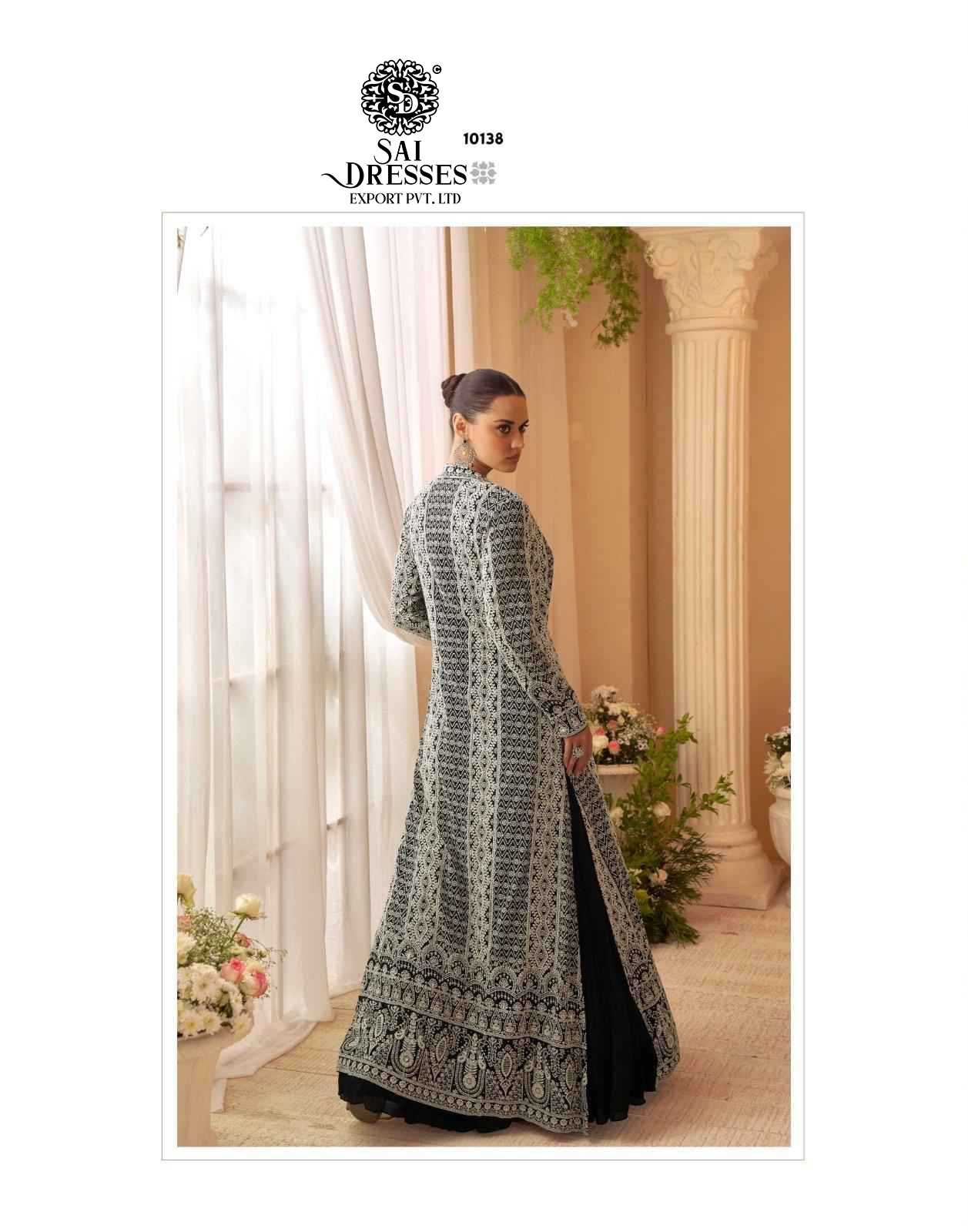 PREMIUM REAL CHINON SILK DESIGNER JACKET GOWN SET WITH HEAVY ALL-OVER EMBROIDERY – LUXURY FESTIVE & WEDDING WEAR COLLECTION