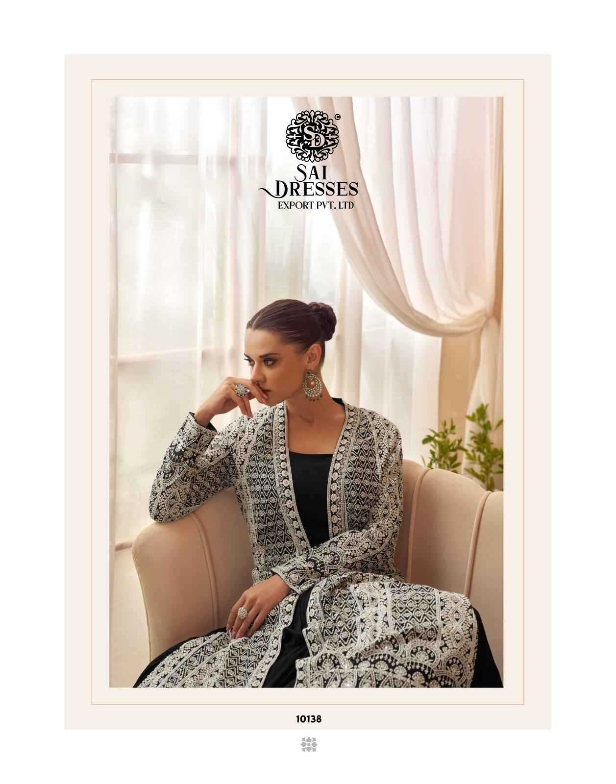 PREMIUM REAL CHINON SILK DESIGNER JACKET GOWN SET WITH HEAVY ALL-OVER EMBROIDERY – LUXURY FESTIVE & WEDDING WEAR COLLECTION