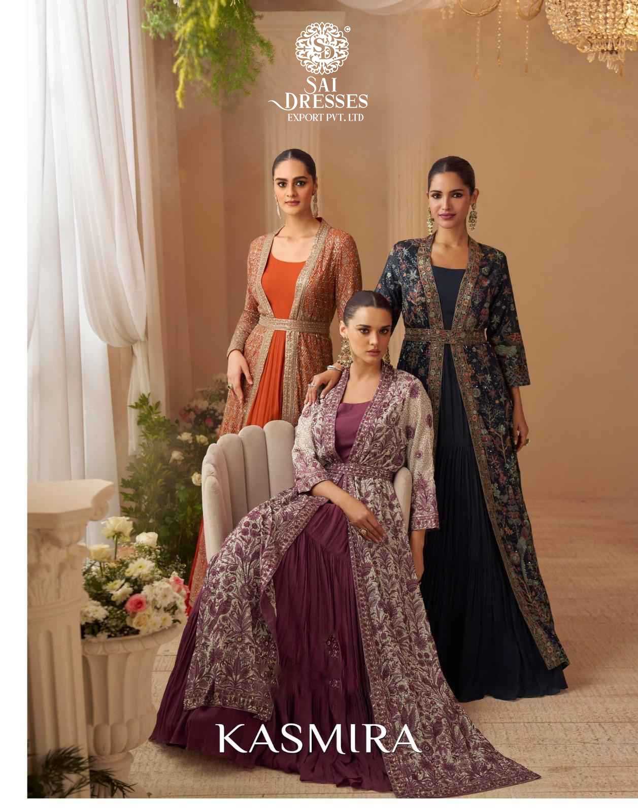 PREMIUM REAL CHINON SILK DESIGNER JACKET GOWN SET WITH HEAVY ALL-OVER EMBROIDERY – LUXURY FESTIVE & WEDDING WEAR COLLECTION