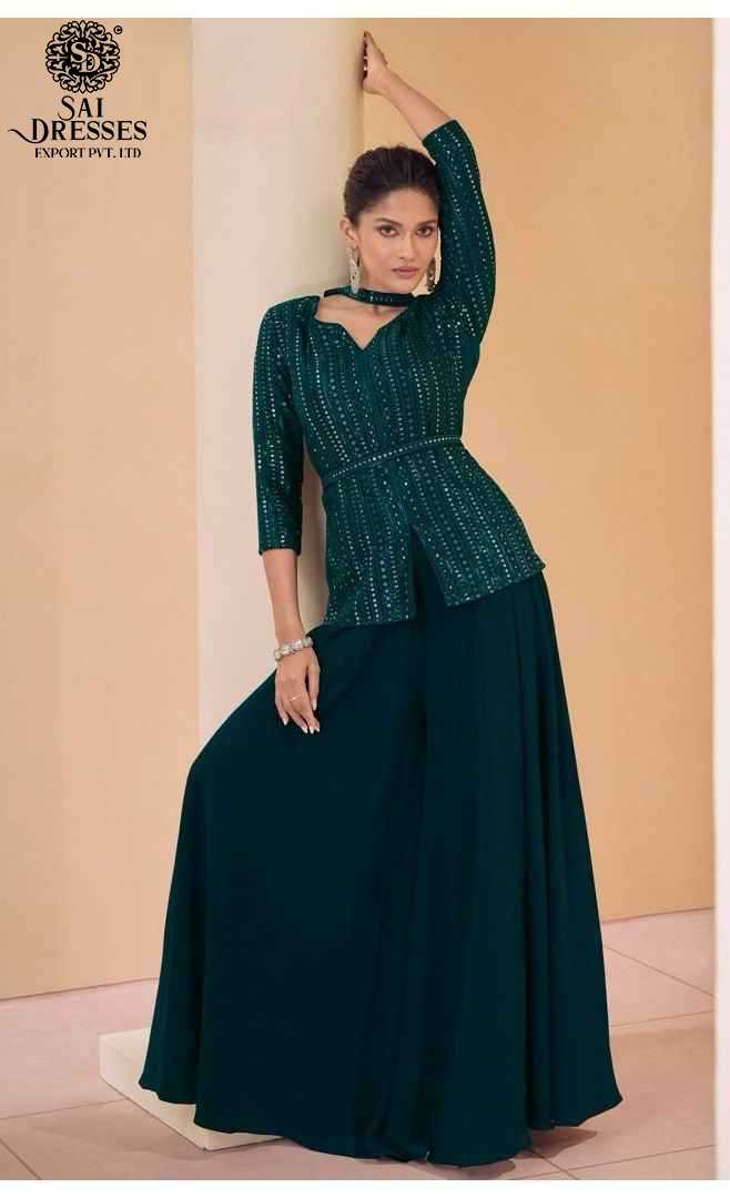 PREMIUM REAL CHINON SILK DESIGNER PALAZZO SET WITH HEAVY EMBROIDERED TOP – LUXURY FESTIVE & PARTY WEAR COLLECTION