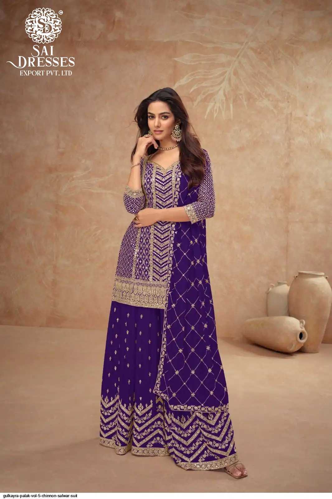 PREMIUM REAL CHINON SILK DESIGNER SHARARA SET WITH HEAVY EMBROIDERY AND ELEGANT DUPATTA – FESTIVE & WEDDING WEAR COLLECTION