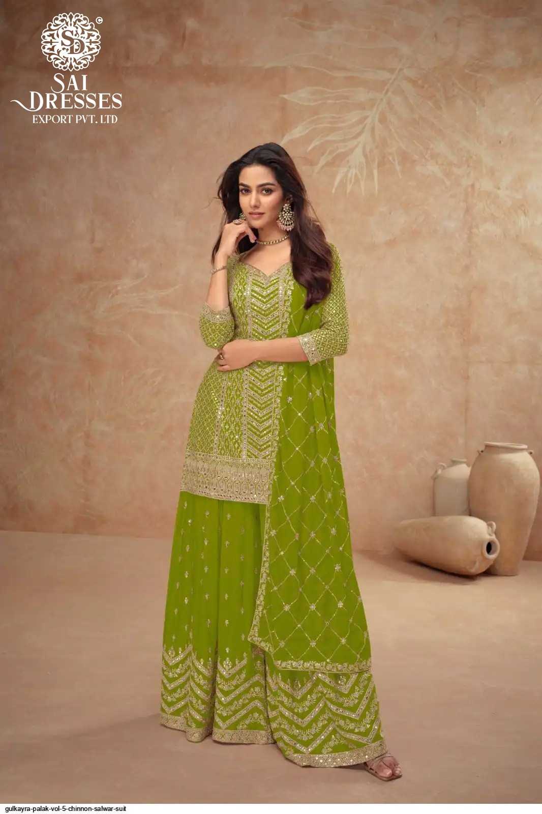 PREMIUM REAL CHINON SILK DESIGNER SHARARA SET WITH HEAVY EMBROIDERY AND ELEGANT DUPATTA – FESTIVE & WEDDING WEAR COLLECTION