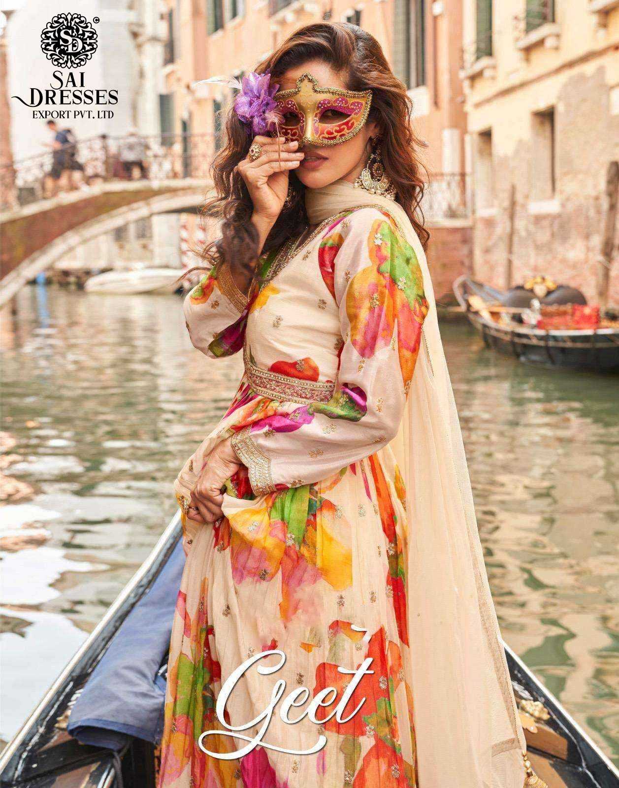 PREMIUM REAL CHINON SILK DIGITAL FLORAL PRINT ANARKALI STYLE GOWN WITH ELEGANT FLOW AND LUXURY FINISH