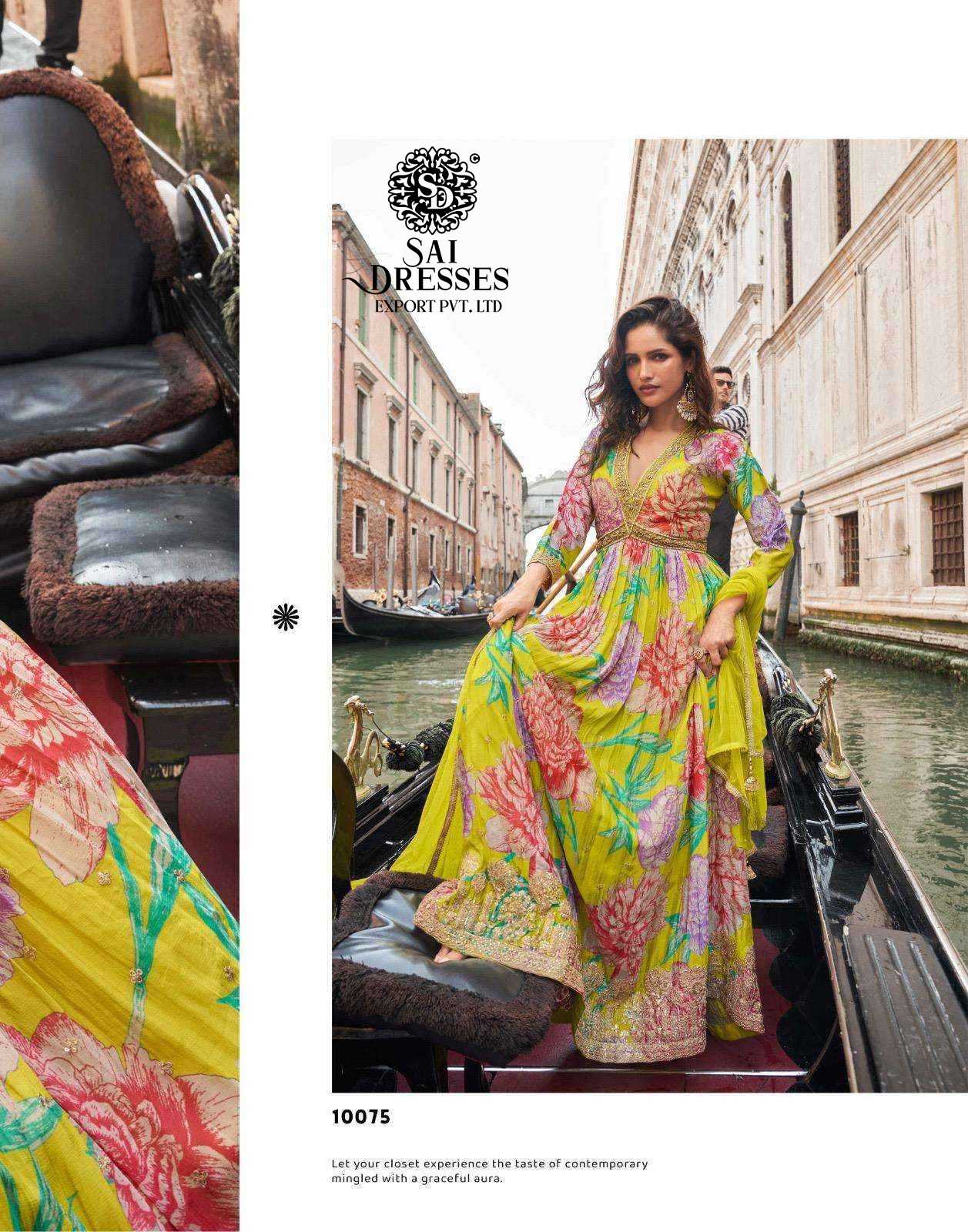 PREMIUM REAL CHINON SILK DIGITAL FLORAL PRINT ANARKALI STYLE GOWN WITH ELEGANT FLOW AND LUXURY FINISH