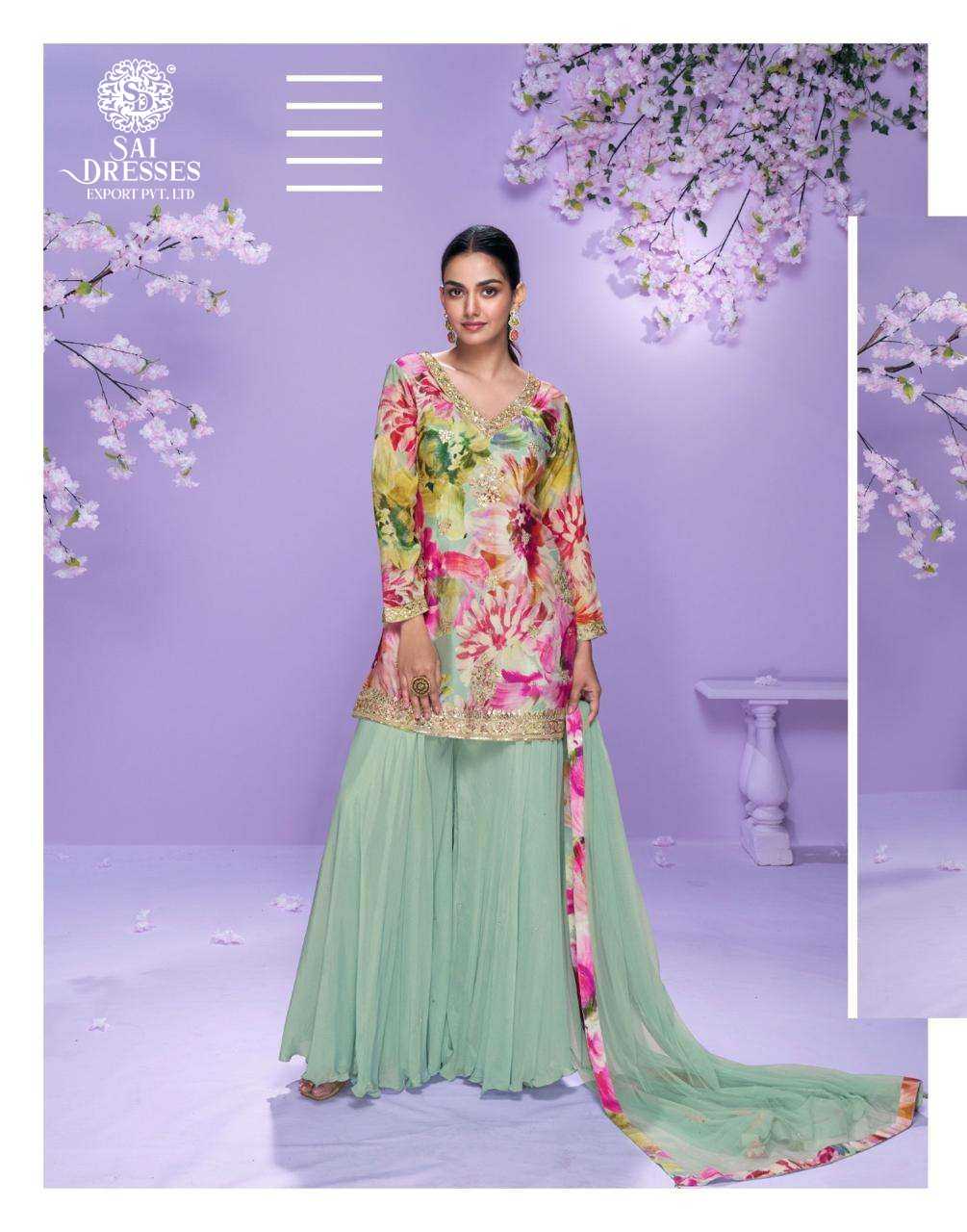 PREMIUM REAL CHINON SILK DIGITAL FLORAL PRINT KURTI WITH PLAZZO AND MATCHING DUPATTA – ELEGANT FESTIVE WEAR COLLECTION