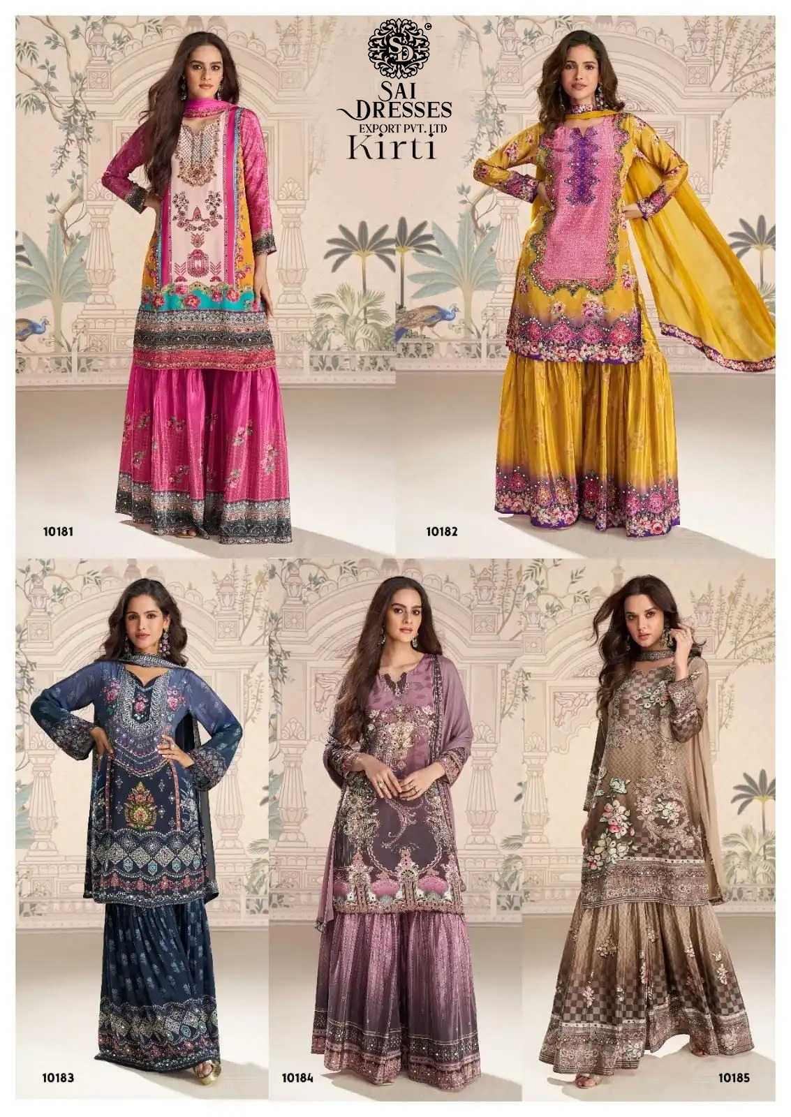 PREMIUM REAL CREPE SILK DIGITAL PRINT AND HEAVY EMBELLISHED KURTI WITH MATCHING SHARARA AND DESIGNER DUPATTA 