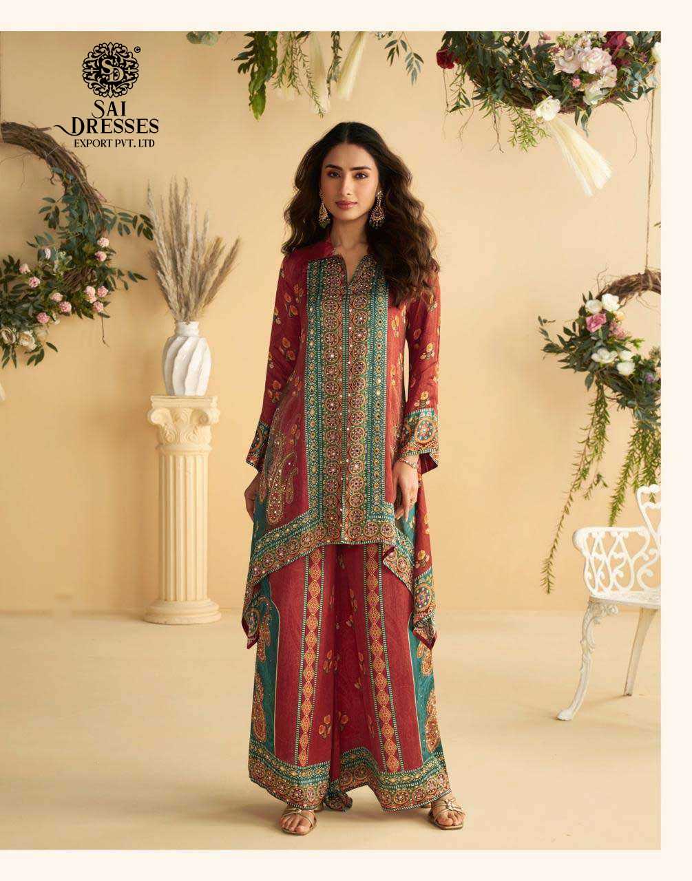 PREMIUM REAL CREPE SILK HEAVY DIGITAL PRINT AND EMBELLISHED KURTI WITH MATCHING BOTTOM  – LUXURY FESTIVE AND PARTY WEAR COLLECTION