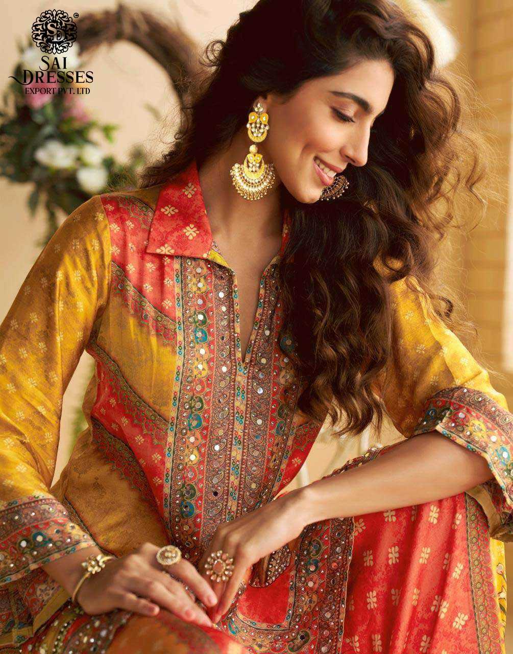 PREMIUM REAL CREPE SILK HEAVY DIGITAL PRINT AND EMBELLISHED KURTI WITH MATCHING BOTTOM  – LUXURY FESTIVE AND PARTY WEAR COLLECTION