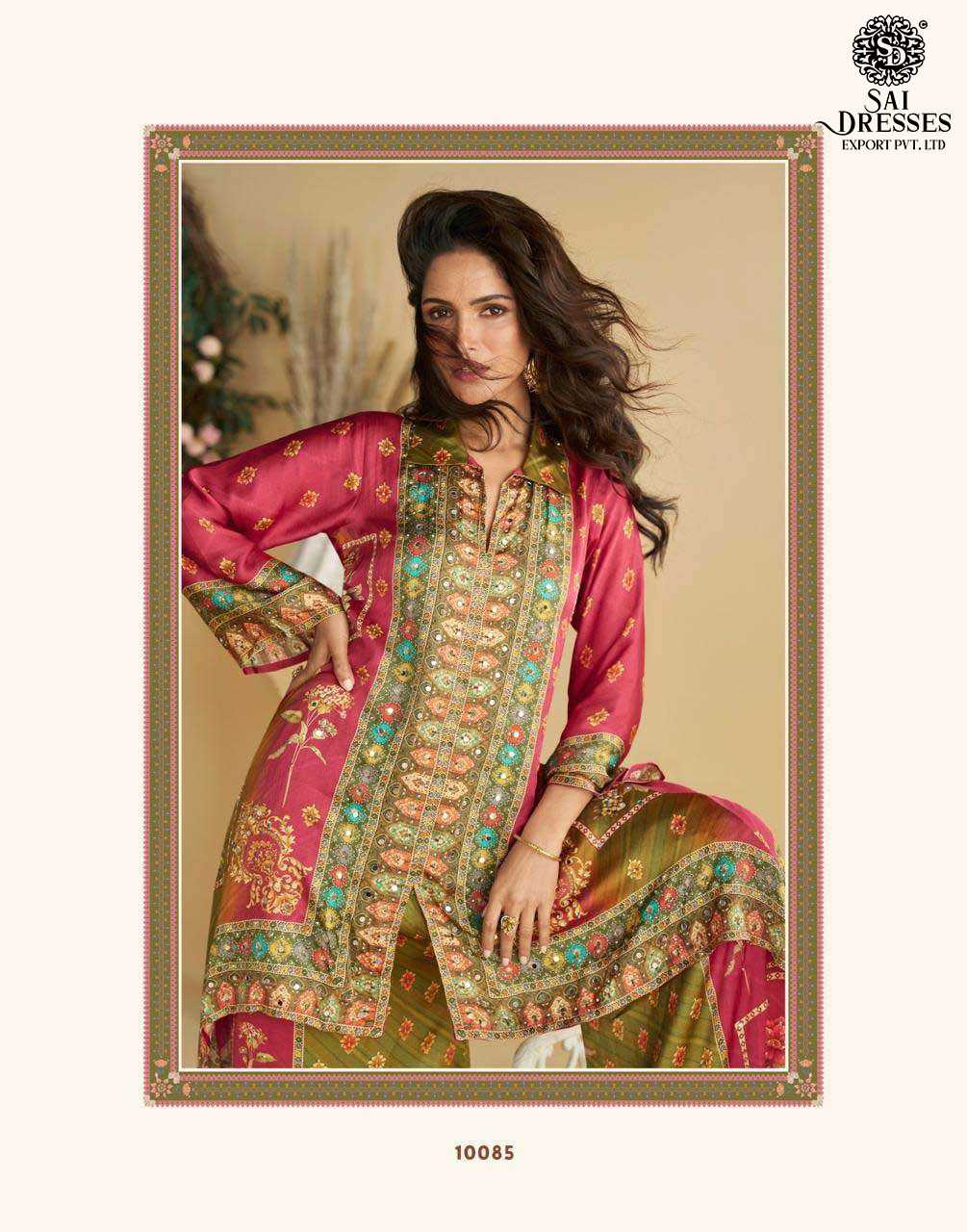 PREMIUM REAL CREPE SILK HEAVY DIGITAL PRINT AND EMBELLISHED KURTI WITH MATCHING BOTTOM  – LUXURY FESTIVE AND PARTY WEAR COLLECTION