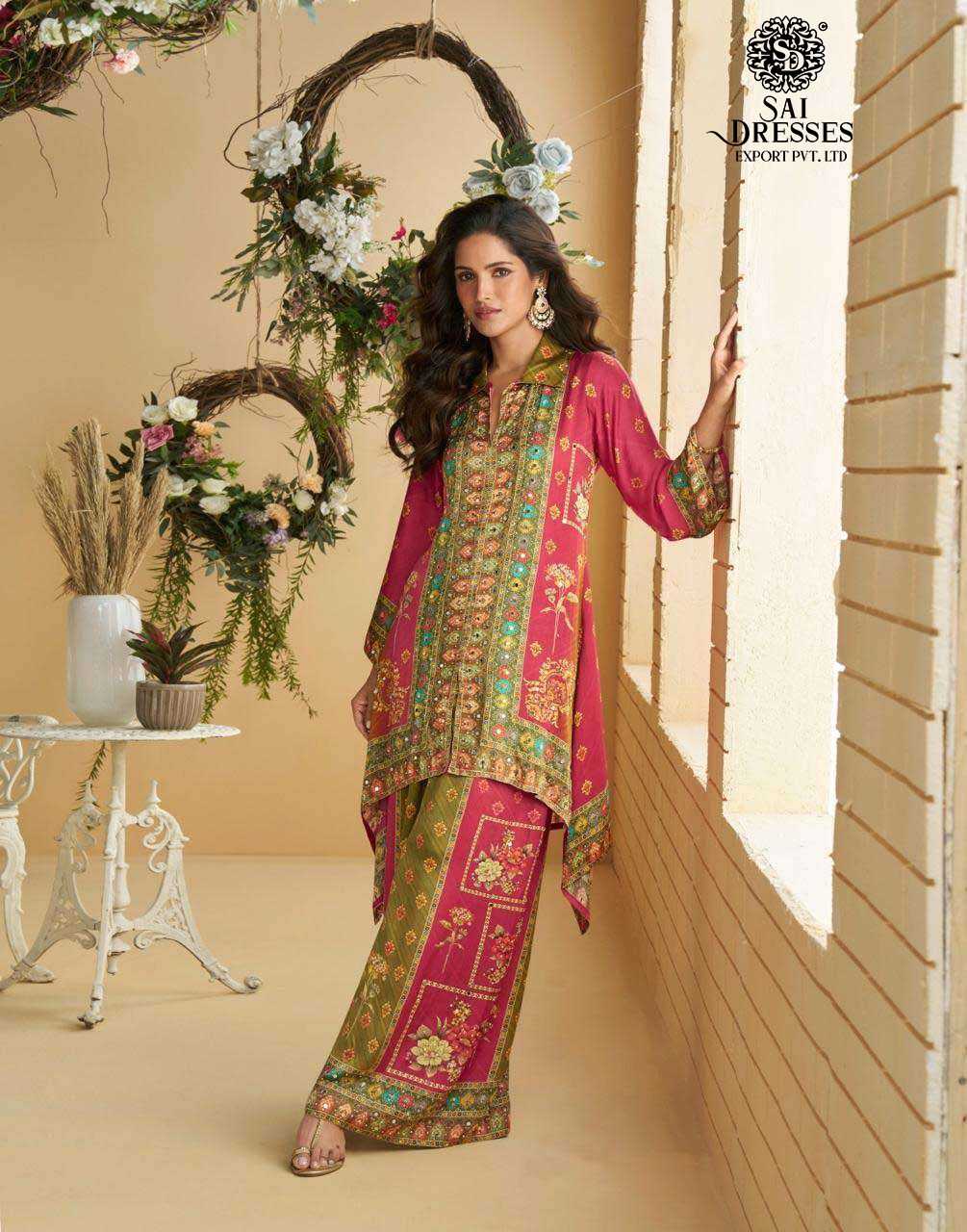 PREMIUM REAL CREPE SILK HEAVY DIGITAL PRINT AND EMBELLISHED KURTI WITH MATCHING BOTTOM  – LUXURY FESTIVE AND PARTY WEAR COLLECTION