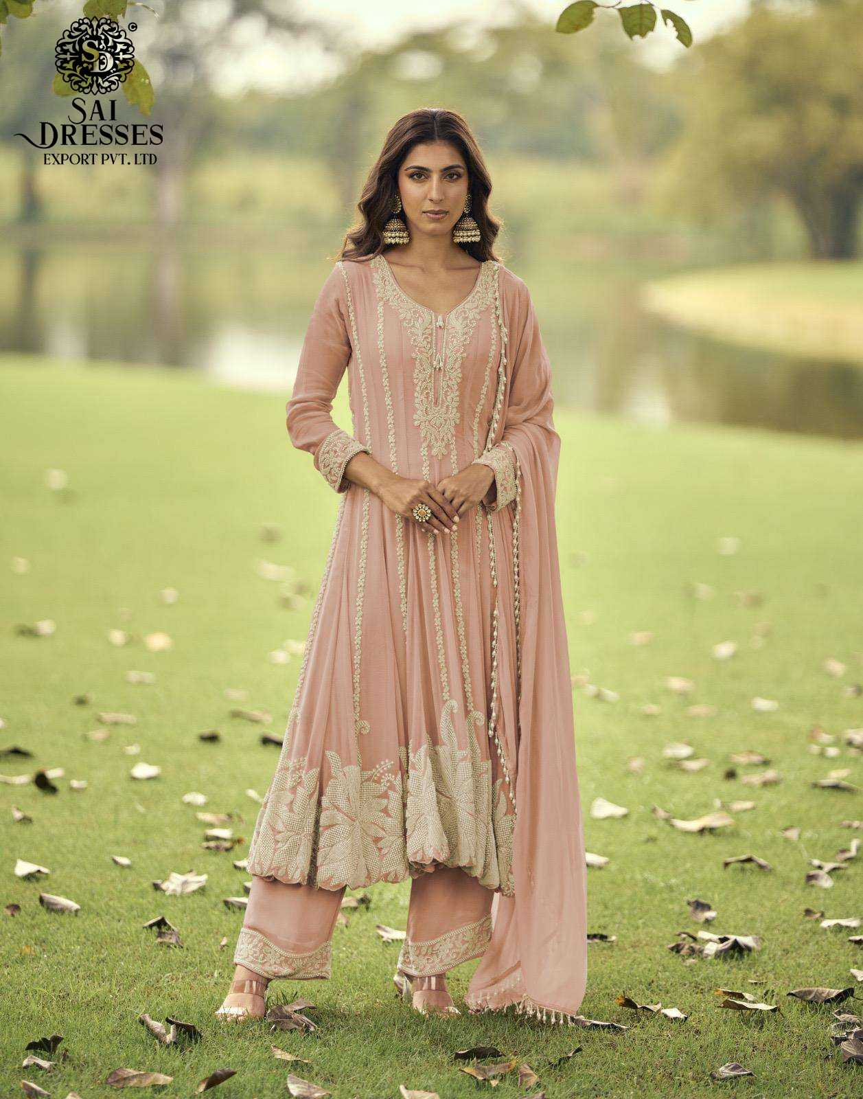 PREMIUM REAL GEORGETTE ANARKALI DRESSES COLLECTION WITH ELEGANT EMBROIDERY IN THREE SHADES