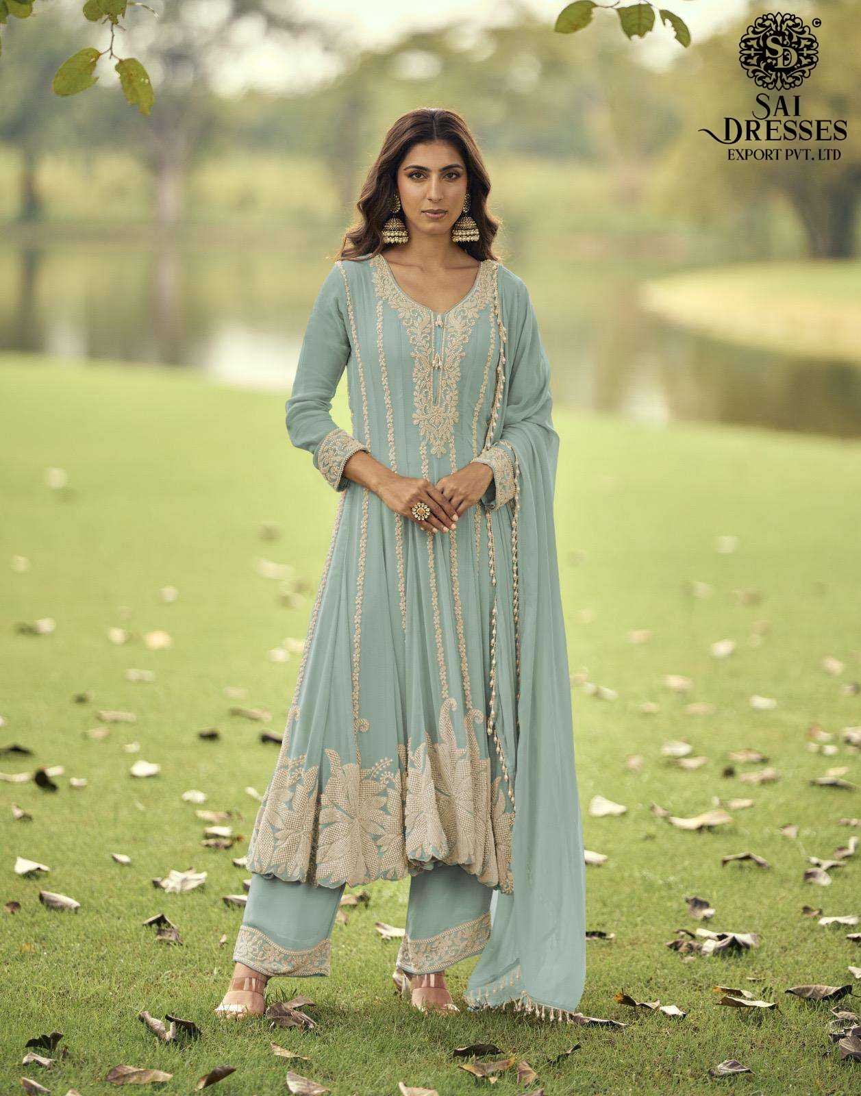 PREMIUM REAL GEORGETTE ANARKALI DRESSES COLLECTION WITH ELEGANT EMBROIDERY IN THREE SHADES