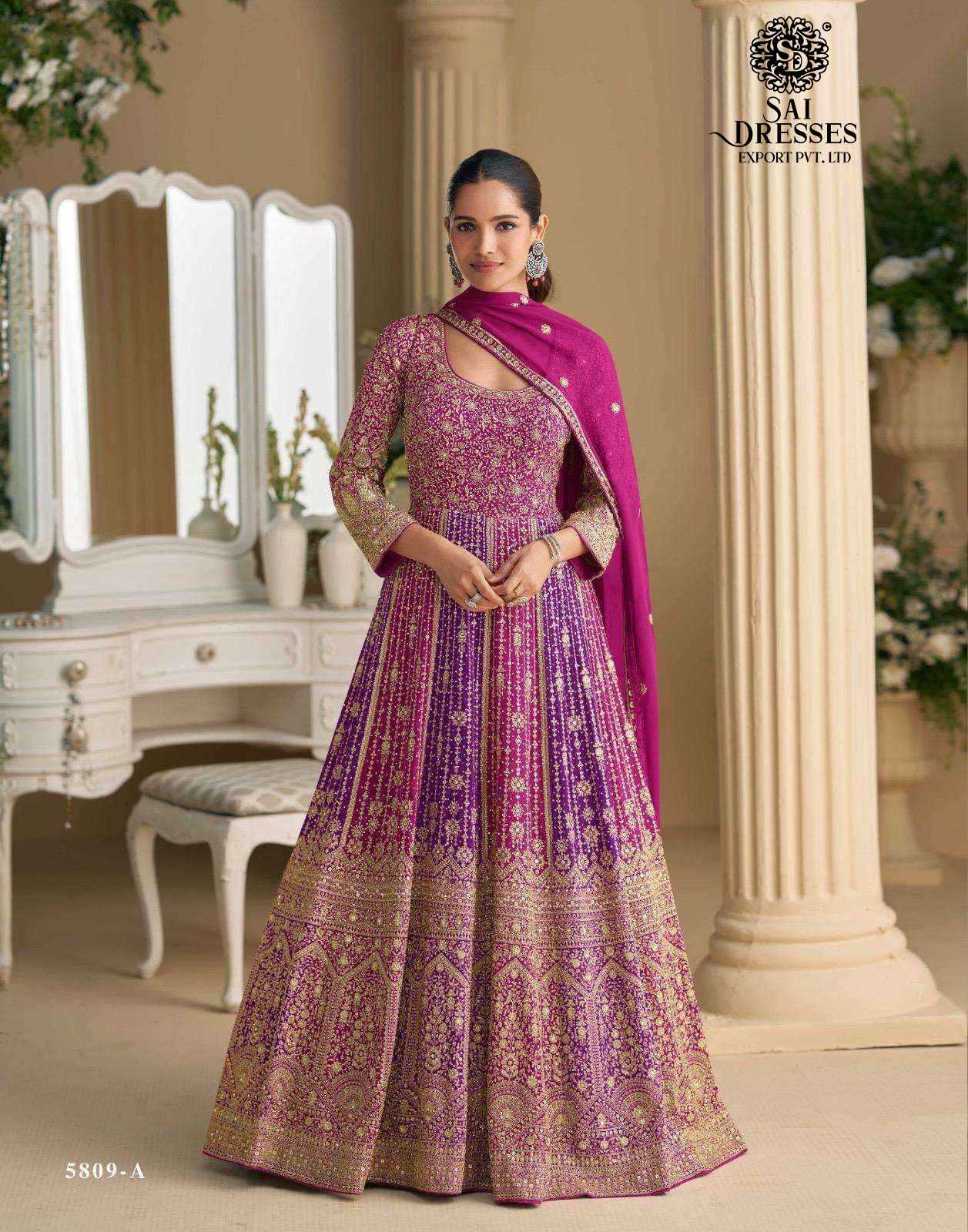 PREMIUM REAL GEORGETTE  ANARKALI STYLE GOWN WITH RICH FESTIVE LOOK AND ELEGANT FALL