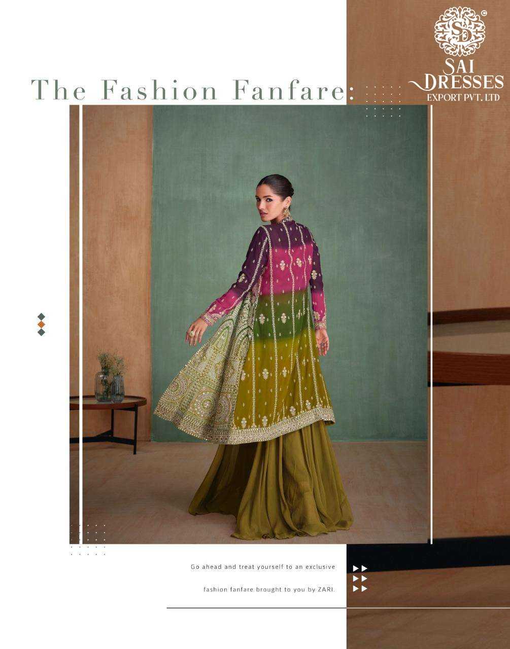 PREMIUM REAL GEORGETTE DESIGNER 3 PIC SET WITH HEAVY EMBROIDERED JACKET AND BLOUSE – LUXURY FESTIVE & WEDDING WEAR BY SAI DRESSES