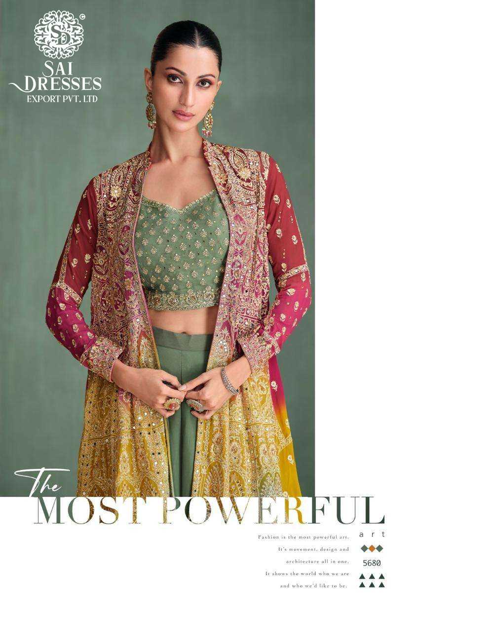 PREMIUM REAL GEORGETTE DESIGNER 3 PIC SET WITH HEAVY EMBROIDERED JACKET AND BLOUSE – LUXURY FESTIVE & WEDDING WEAR BY SAI DRESSES