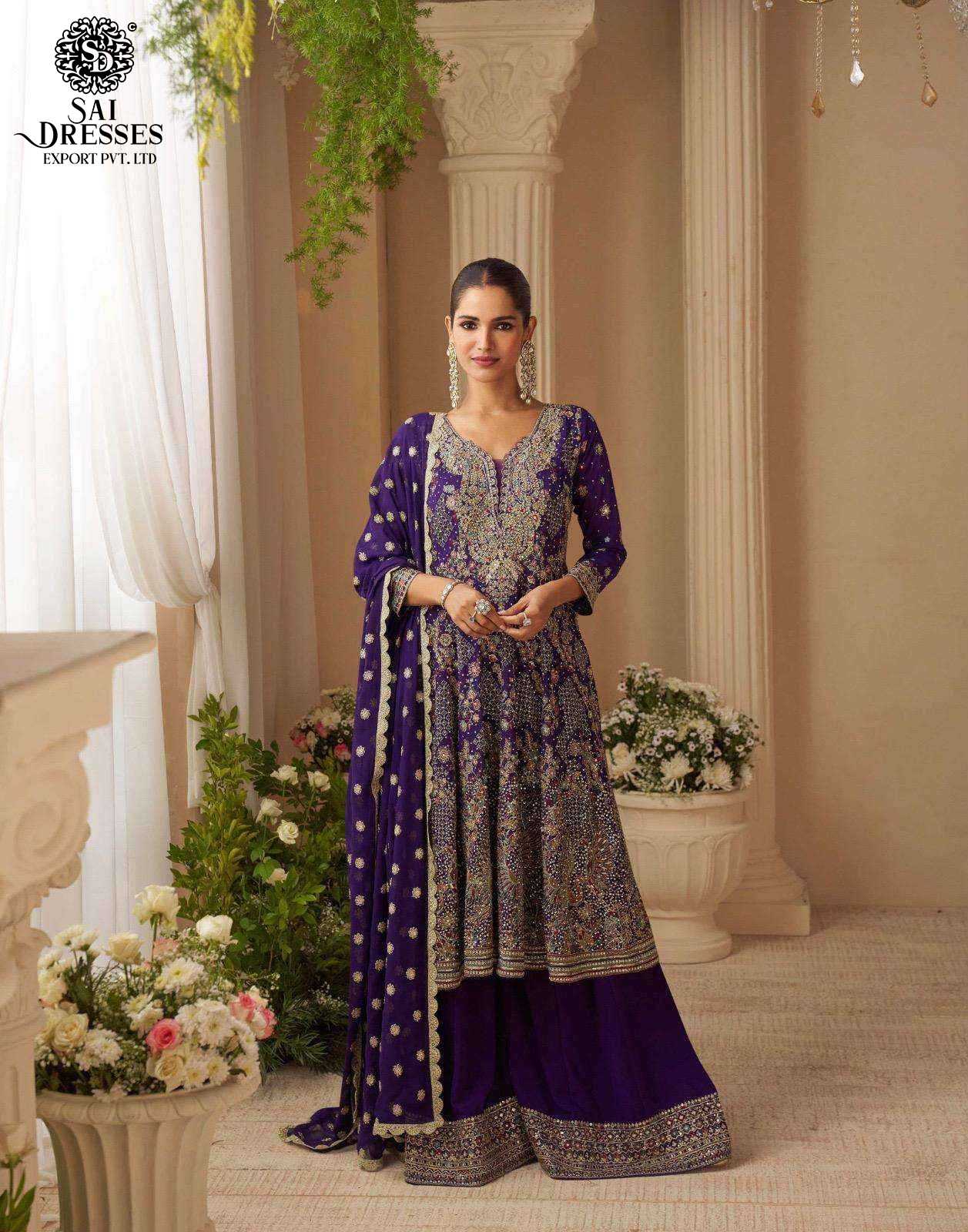 PREMIUM REAL GEORGETTE HEAVY SEROSKI ZARKAN EMBELLISHED GARARA WITH MATCHING DUPATTA – LUXURY FESTIVE AND PARTY WEAR COLLECTION