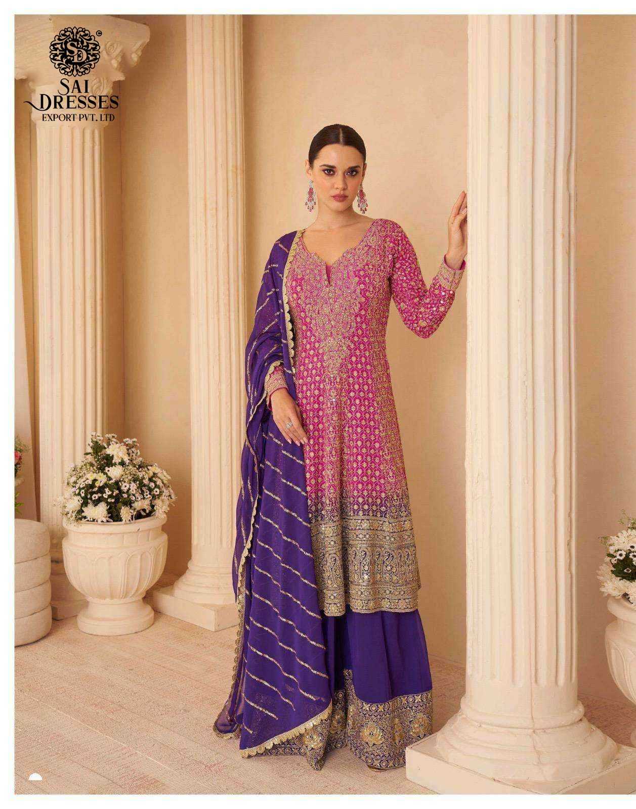 PREMIUM REAL GEORGETTE HEAVY SEROSKI ZARKAN EMBELLISHED GARARA WITH MATCHING DUPATTA – LUXURY FESTIVE AND PARTY WEAR COLLECTION