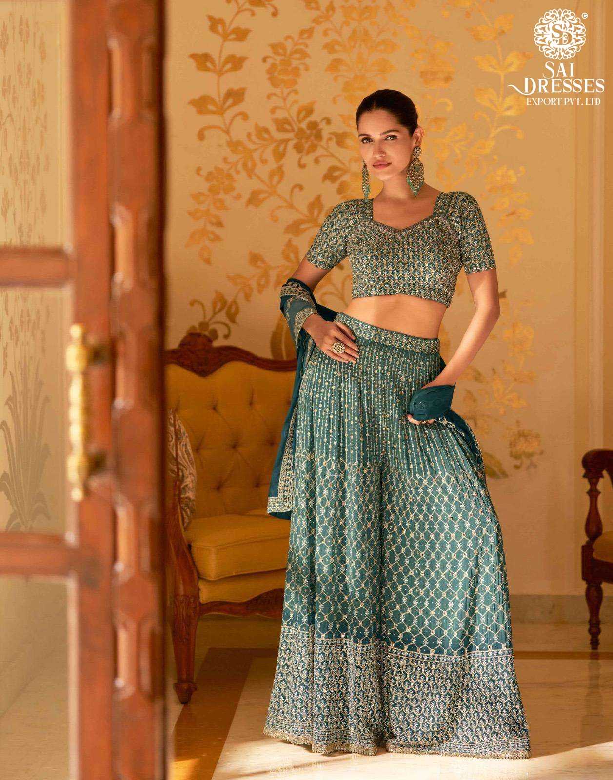 PREMIUM REAL GEORGETTE HEAVY ZARKAN MIRROR WORK GARARA CHOLI WITH DESIGNER DUPATTA – LUXURY FESTIVE AND WEDDING WEAR COLLECTION