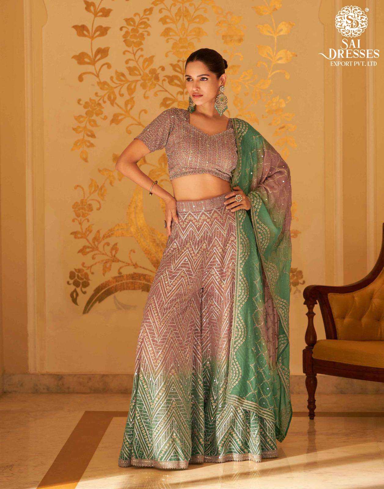 PREMIUM REAL GEORGETTE HEAVY ZARKAN MIRROR WORK GARARA CHOLI WITH DESIGNER DUPATTA – LUXURY FESTIVE AND WEDDING WEAR COLLECTION