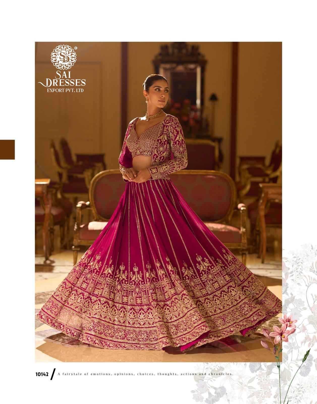 PREMIUM REAL GEORGETTE LHENGHS COLLECTION WITH HEAVY TRADITIONAL EMBROIDERY IN THREE SHADES