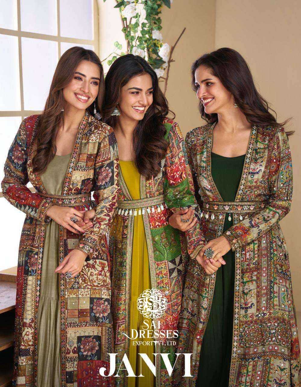 PREMIUM REAL GEORGETTE PRINTED SHRUG PAIRED WITH INNER REAL SILK GOWN – DESIGNER FESTIVE AND PARTY WEAR COLLECTION