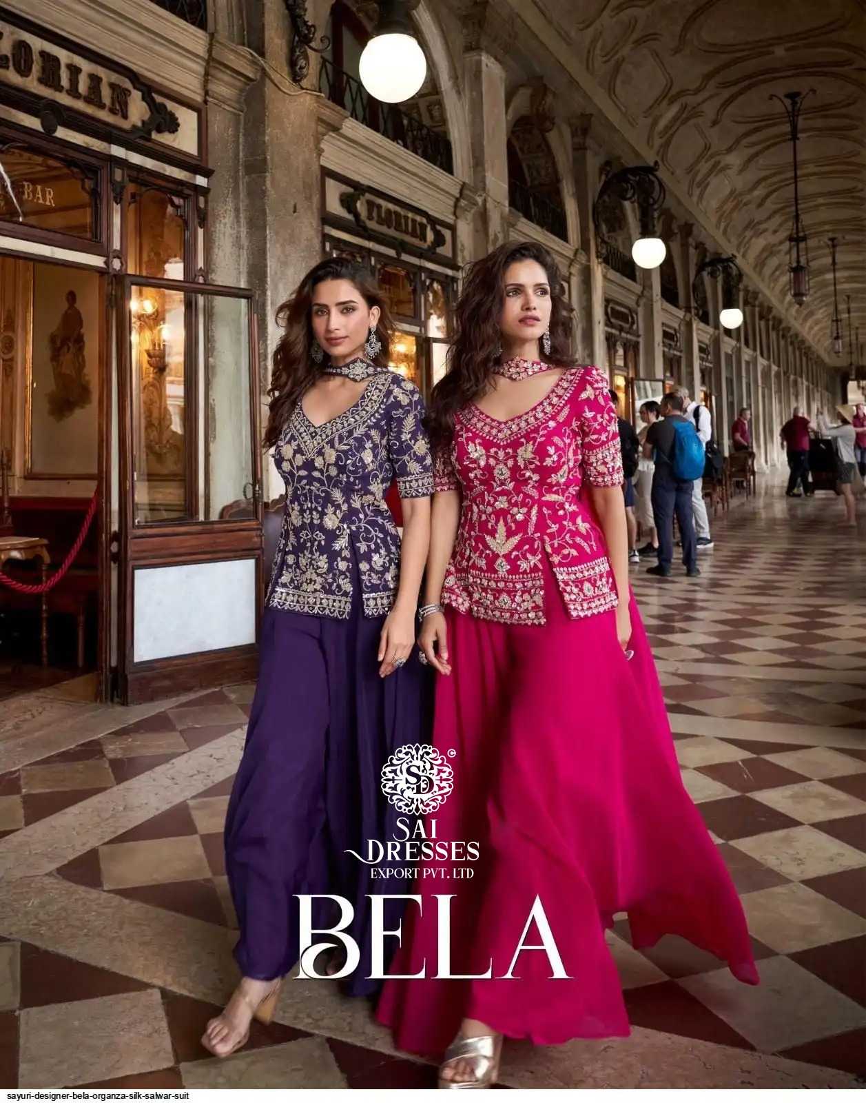 PREMIUM REAL GEORGETTE SILK HEAVY EMBROIDERED TOP WITH FLARED GARARA STYLE BOTTOM – ELEGANT FESTIVE AND PARTY WEAR COLLECTION