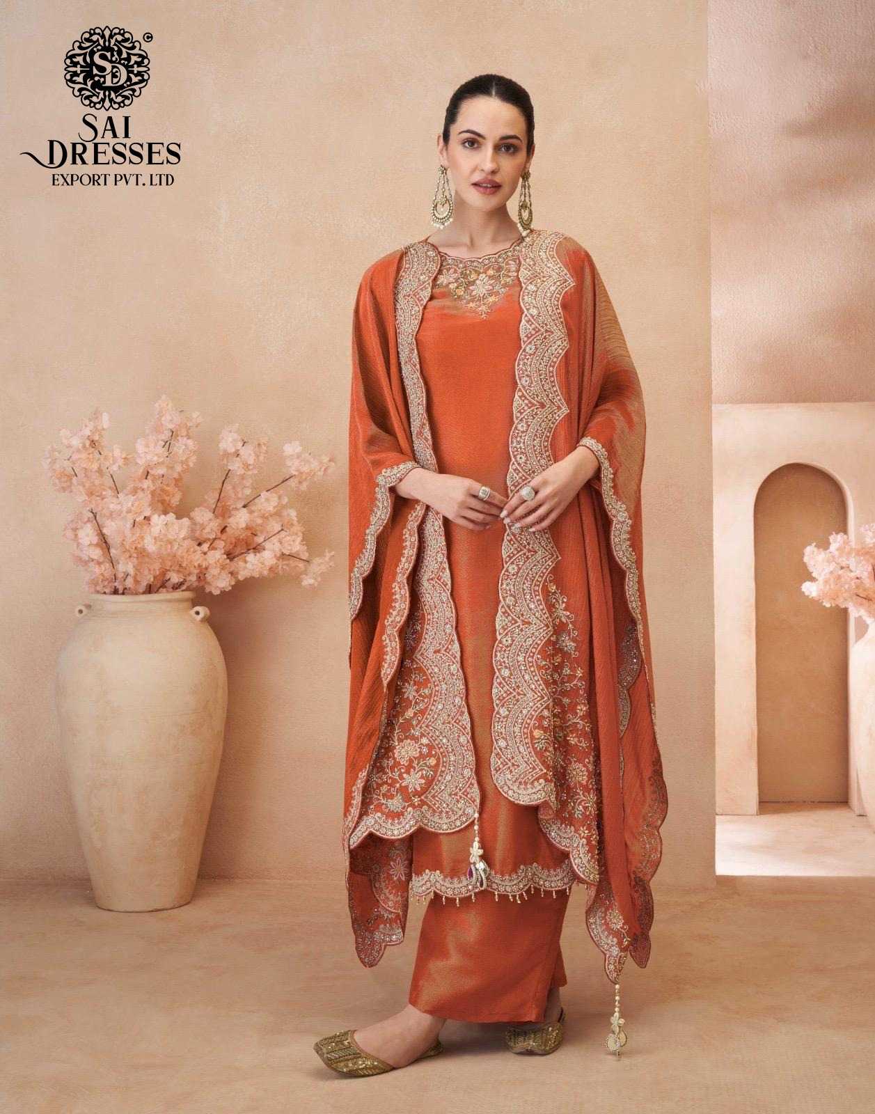 PREMIUM REAL SIMAR SILK DESIGNER DRESS SET WITH JACKET STYLE DUPATTA AND ELEGANT FINISHING