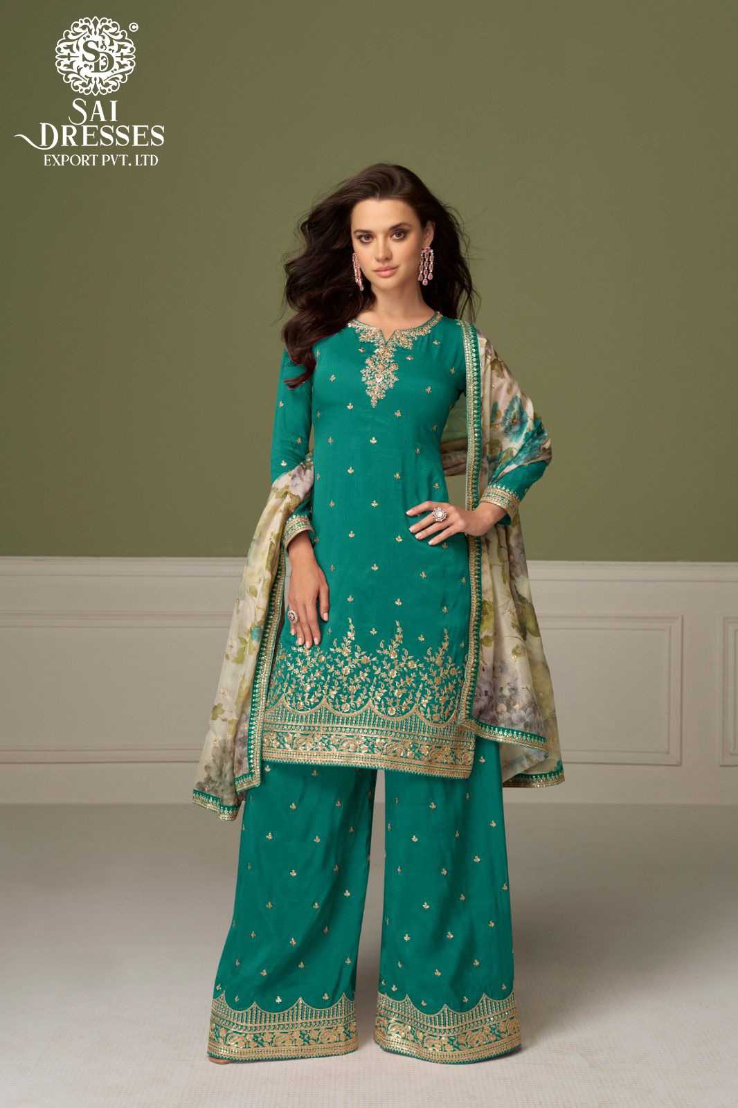 PREMIUM REAL SIMAR SILK HEAVY EMBROIDERY WORK KURTI WITH MATCHING PLAZZO AND DESIGNER DUPATTA – ELEGANT FESTIVE AND PARTY WEAR COLLECTION