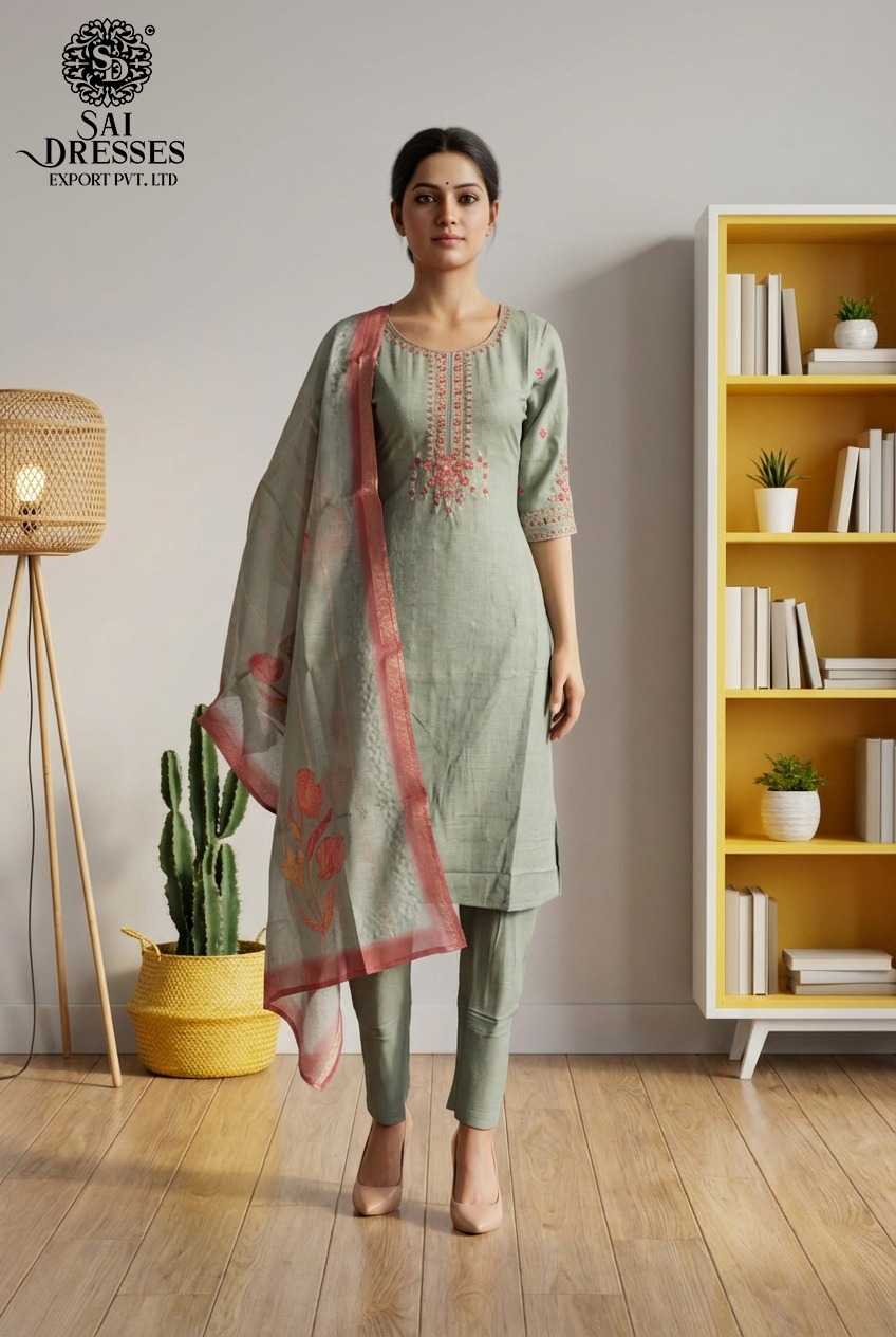 PREMIUM VATICAN SILK PISTA EMBROIDERED STRAIGHT CUT KURTI WITH MATCHING PANTS AND ELEGANT DUPATTA FOR WOMEN