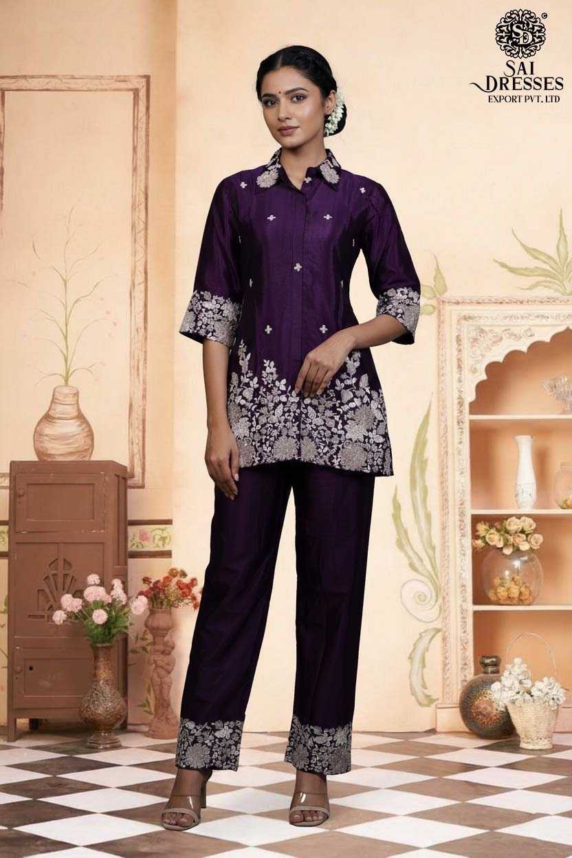 PURE CHINON STRAIGHT KURTI AND PANT CO-ORD SET WITH RICH HEAVY EMBROIDERY, INTRICATE FLORAL DETAILING AND ELEGANT FINISH
